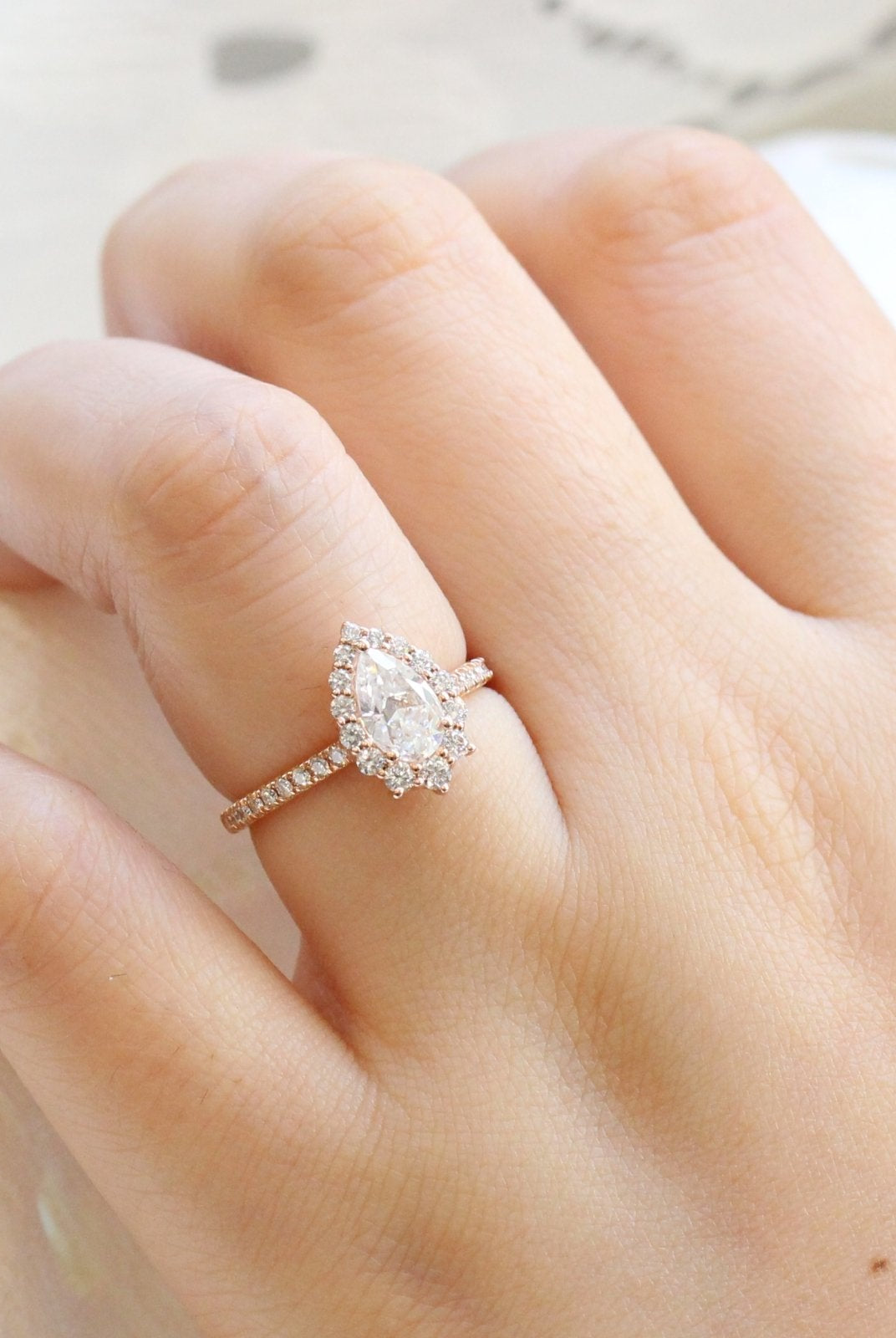 Pear Cut Moissanite Ring