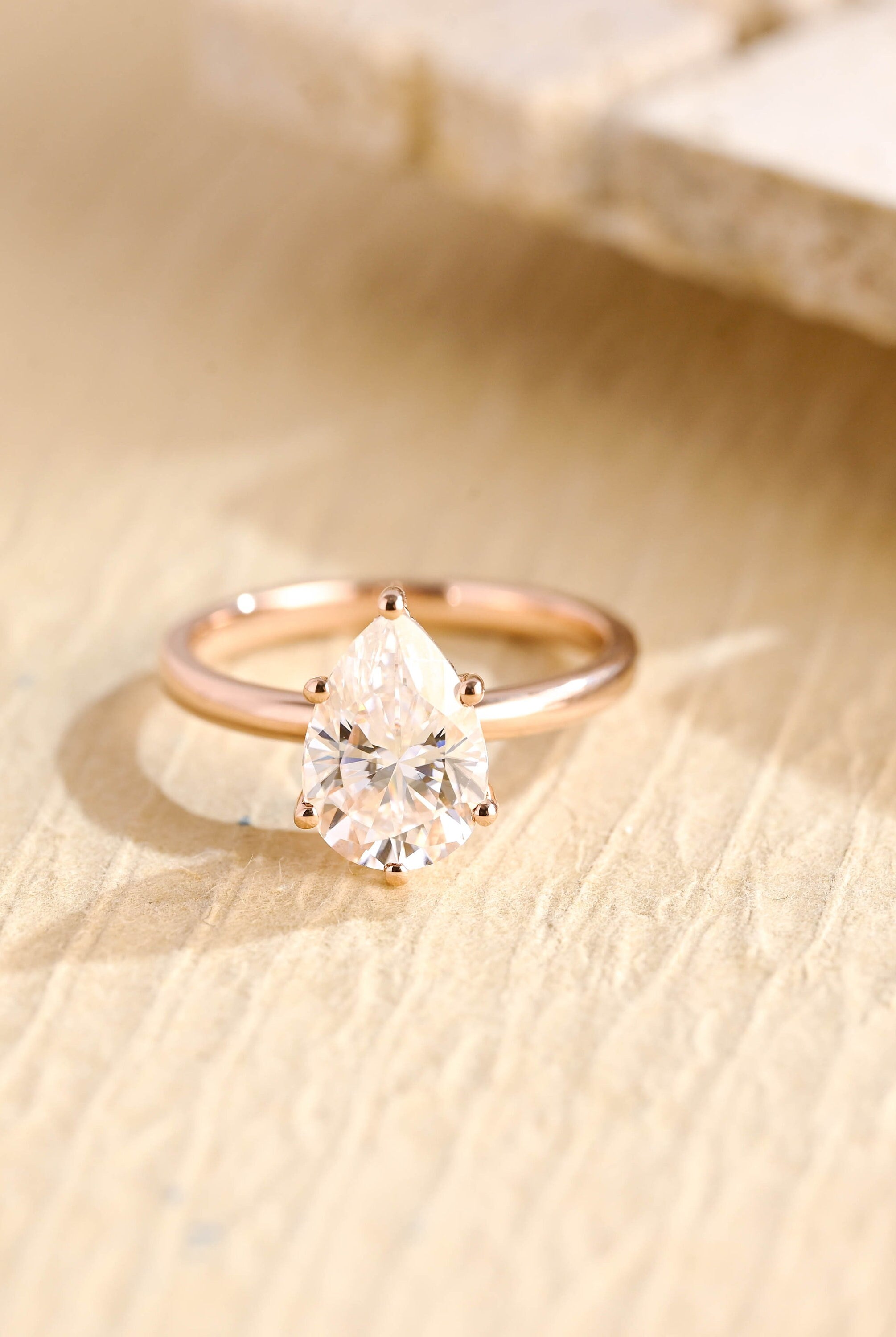 Pear Cut Moissanite Ring