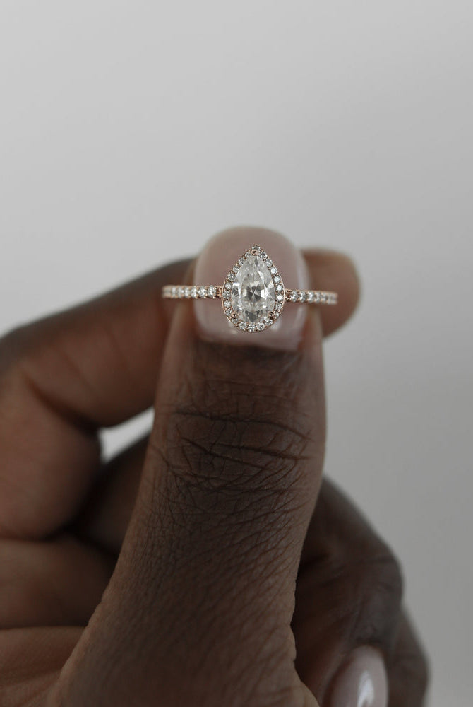 Pear Cut Moissanite Ring