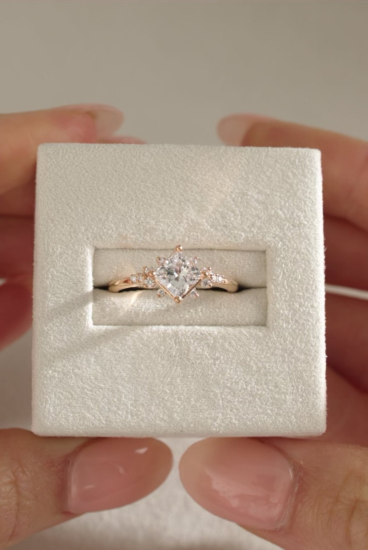 1 Carat Princess Cut Moissanite Ring