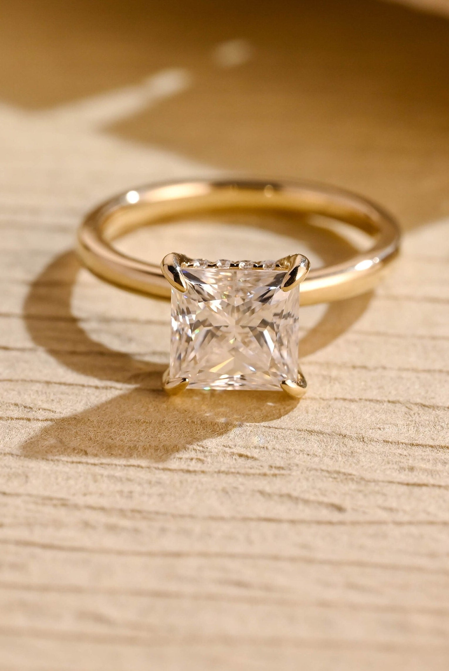 1 Carat Princess Cut Moissanite Ring