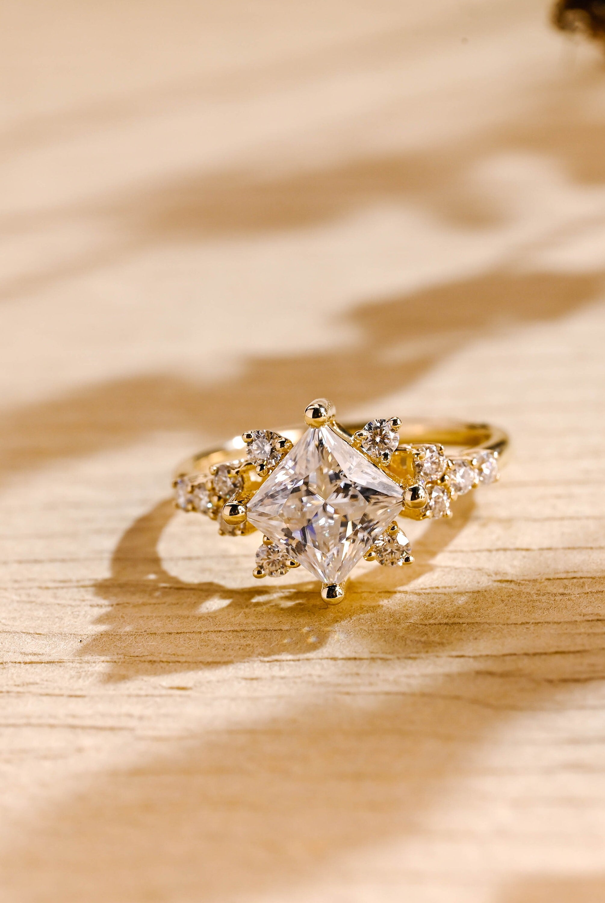 1 Carat Princess Cut Moissanite Ring
