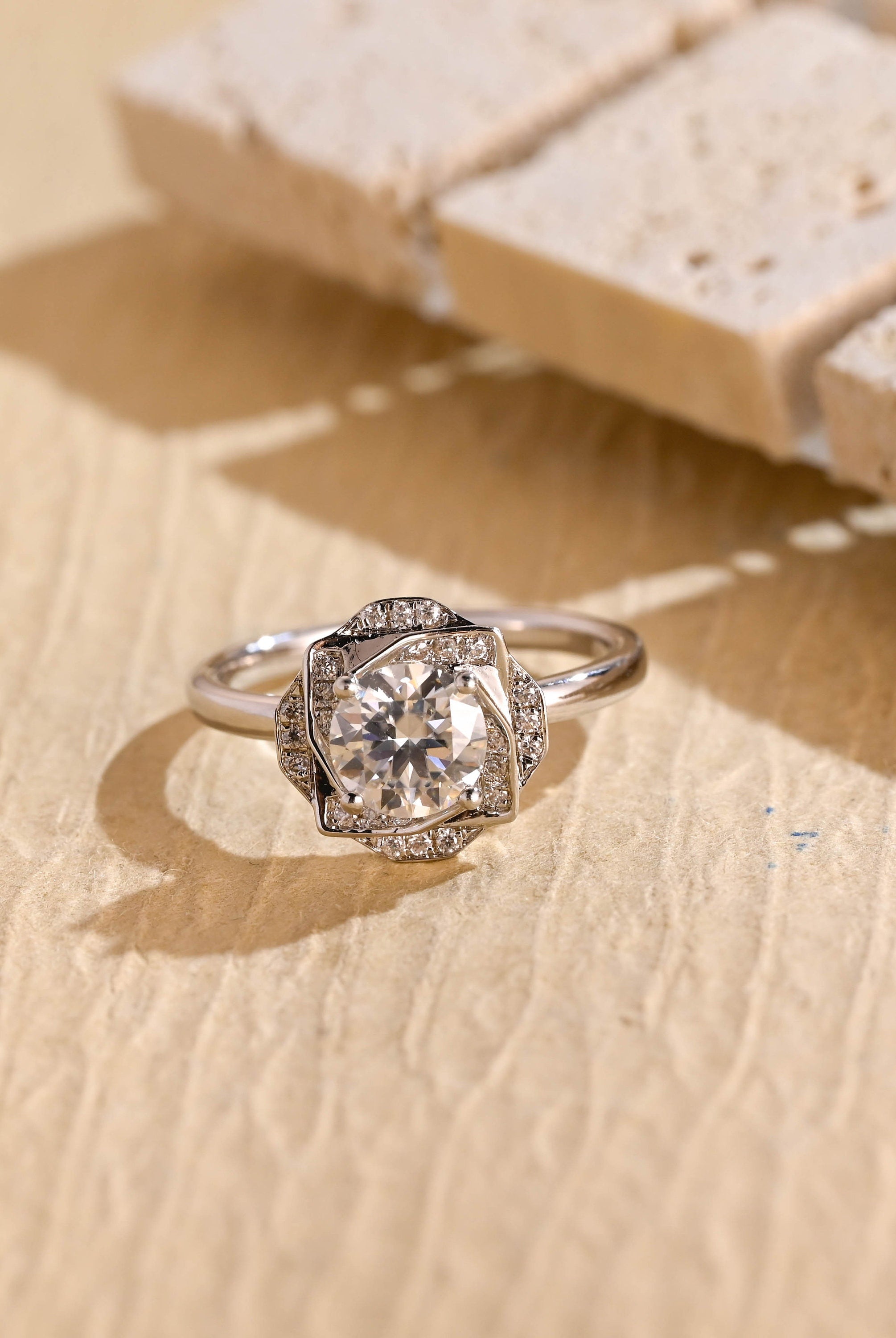 Round Cluster Moissanite Ring