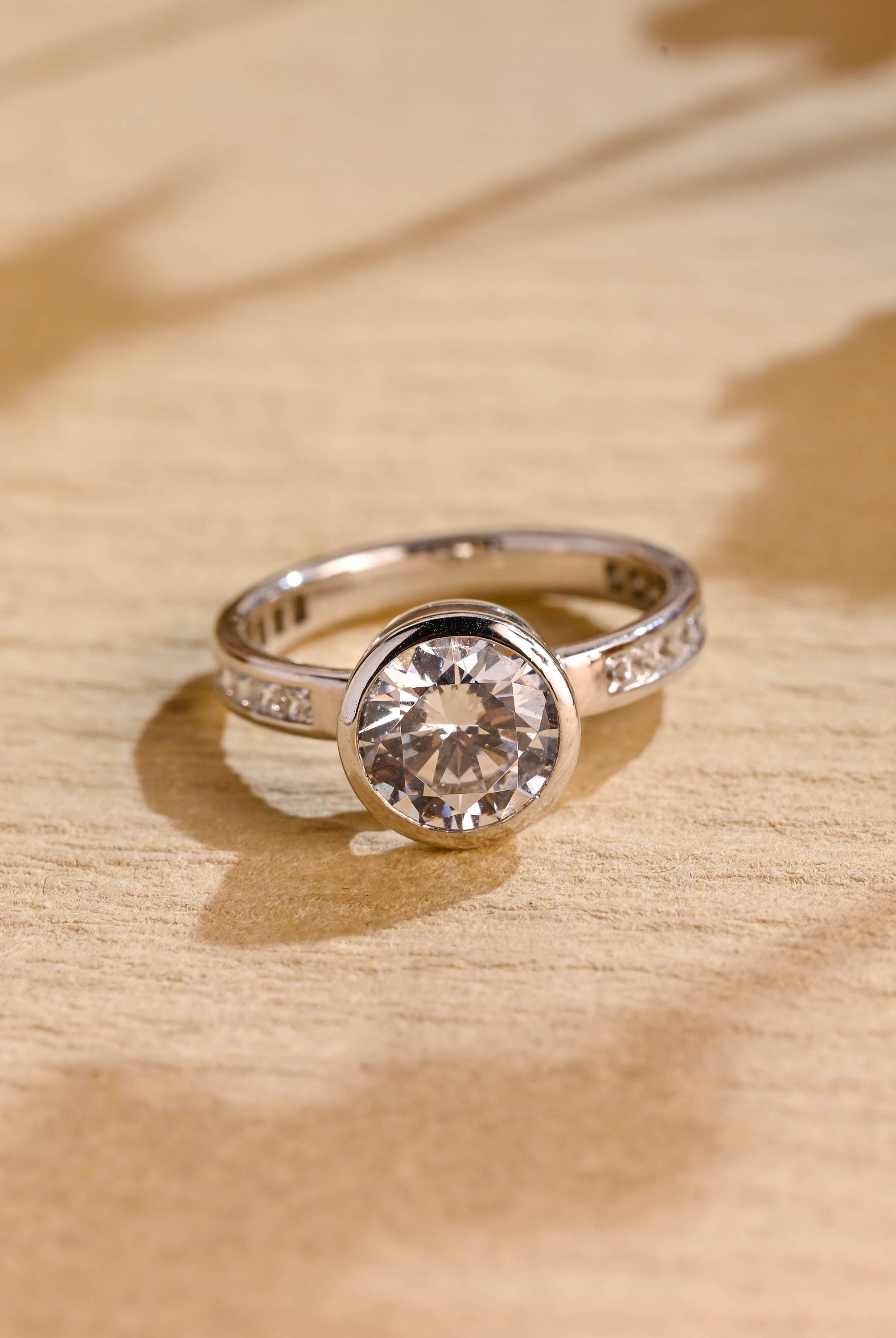 Buy Round Brilliant Channel Bezel Moissanite Ring