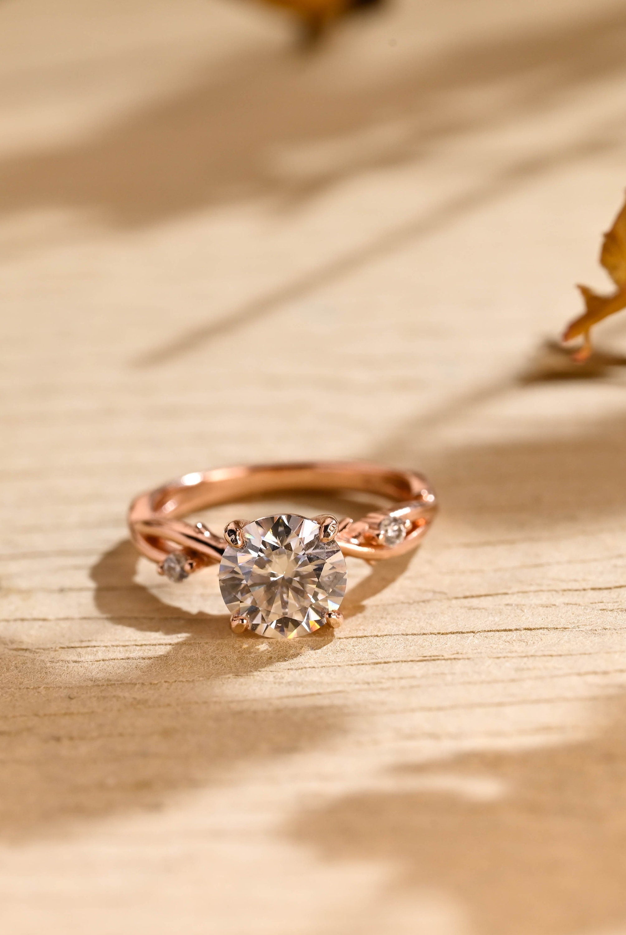 Twig Style Moissanite Engagement Ring