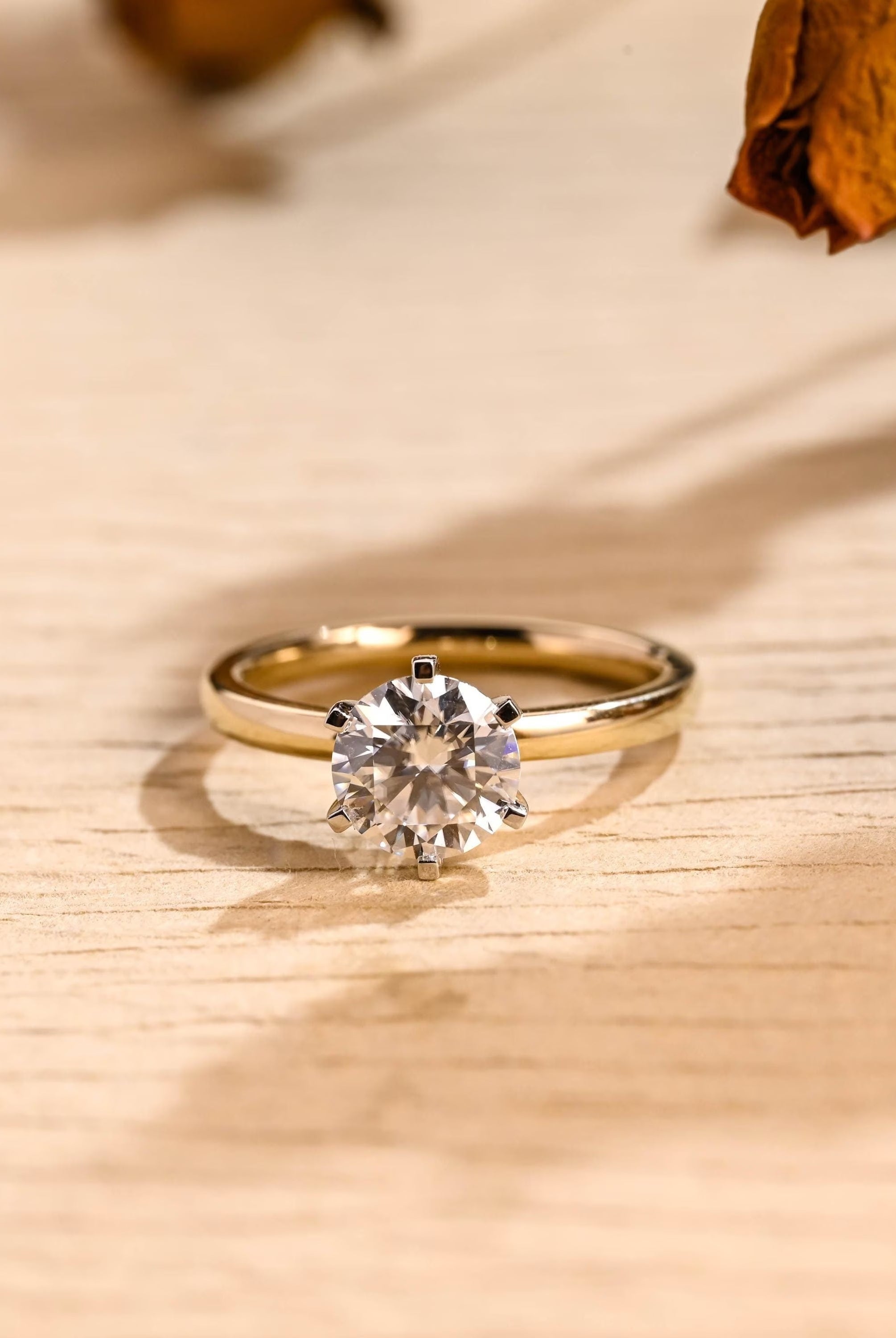 Round Solitaire Moissanite Ring
