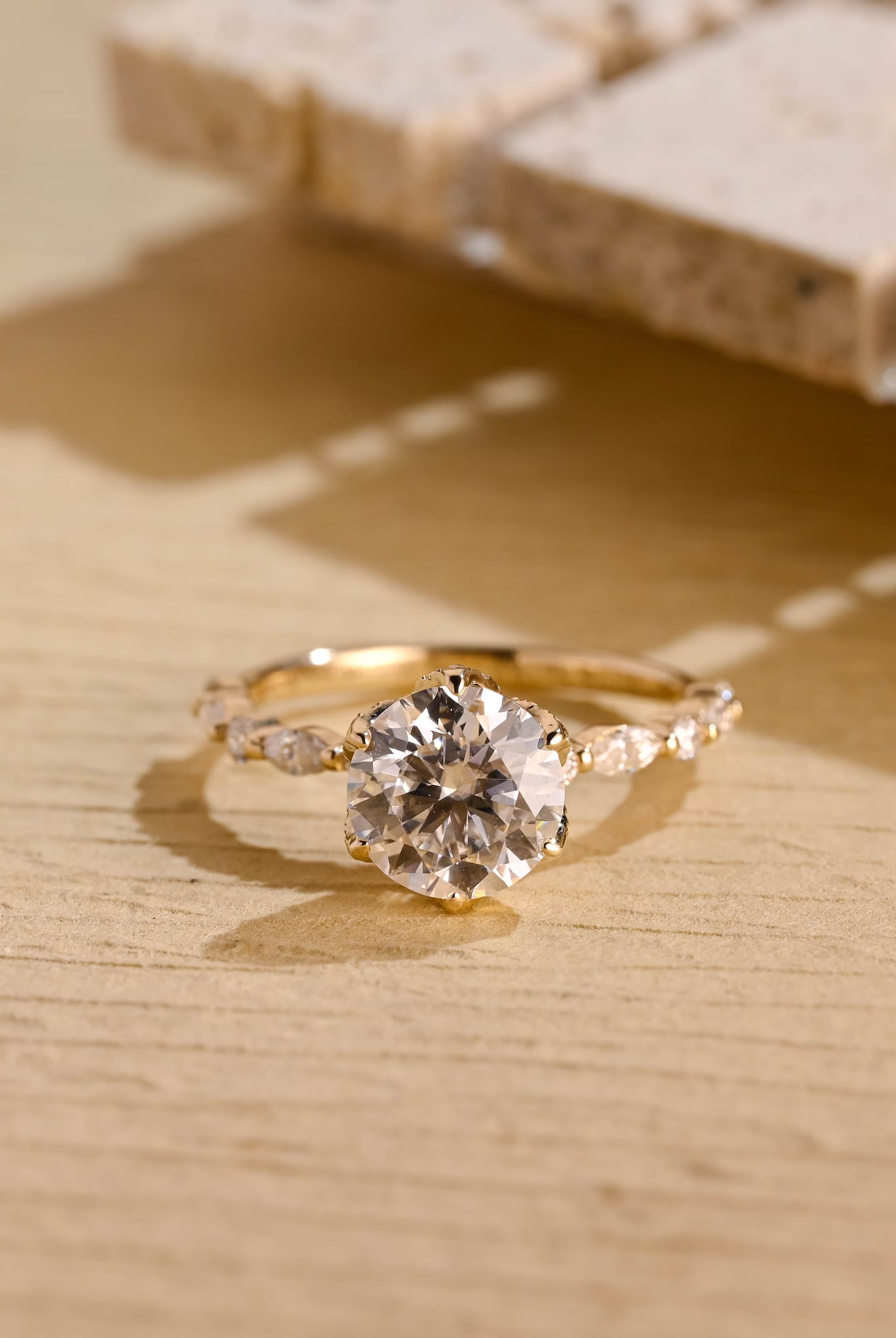 Round Pavé Moissanite Ring
