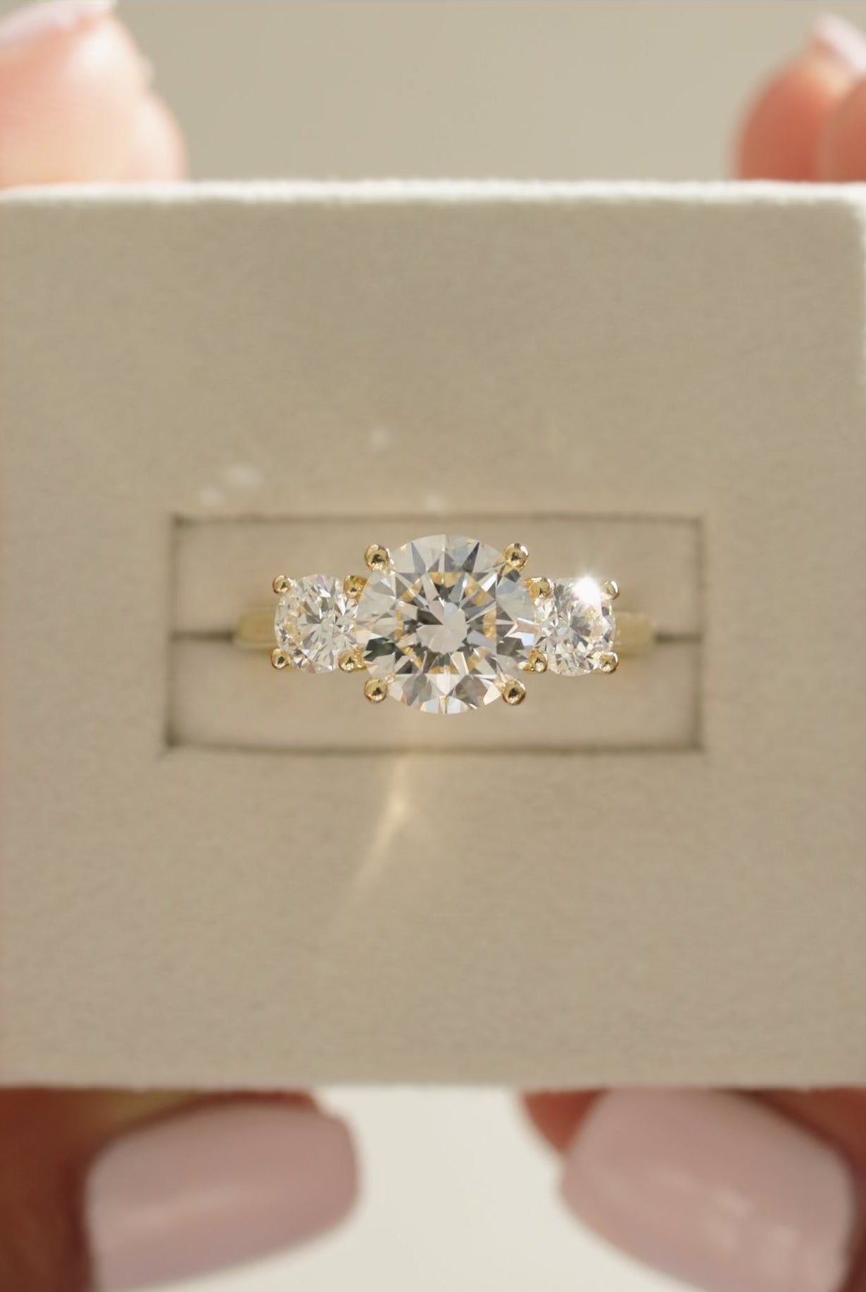 1.0CT round brilliant moissanite ring, round cut three stone engagement ring, three stone moissanite ring, 1 carat moissanite engagement ring, brilliant cut moissanite ring