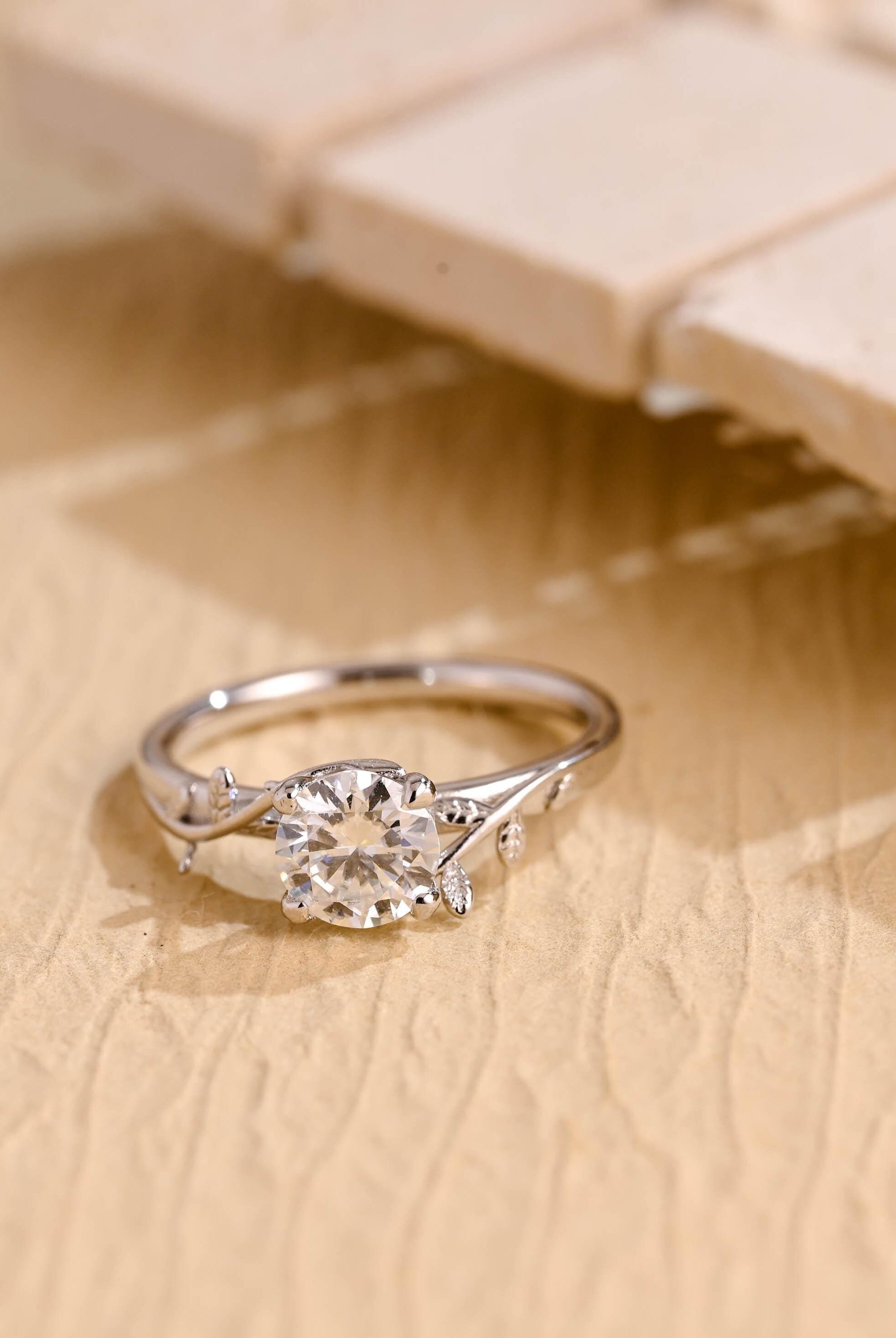 Twig Style Moissanite Engagement Ring
