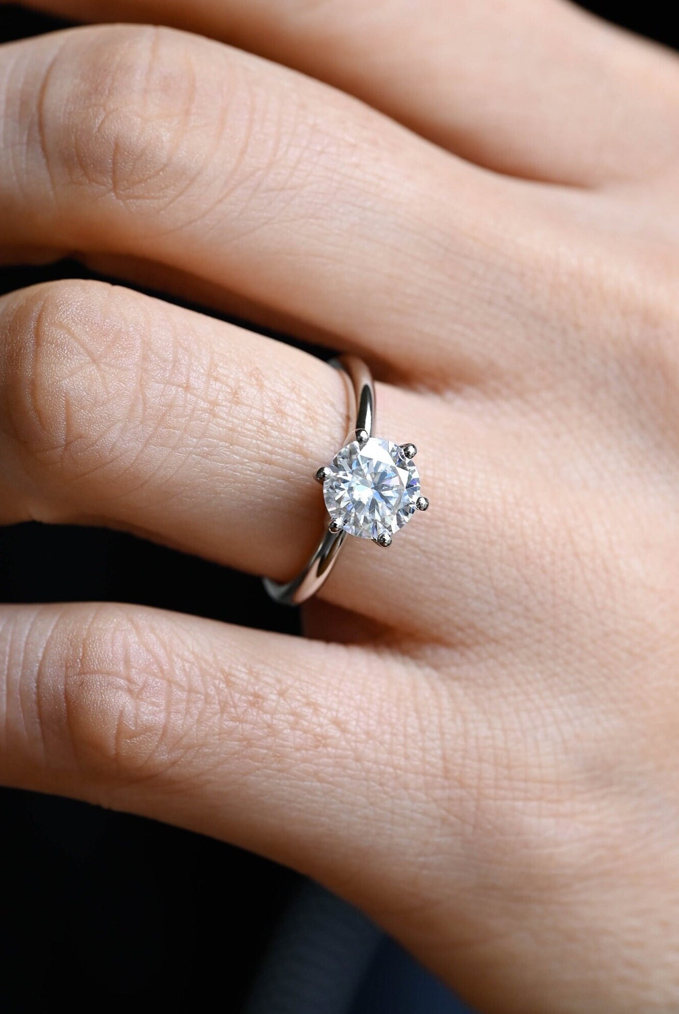 Solitaire Moissanite Engagement Ring