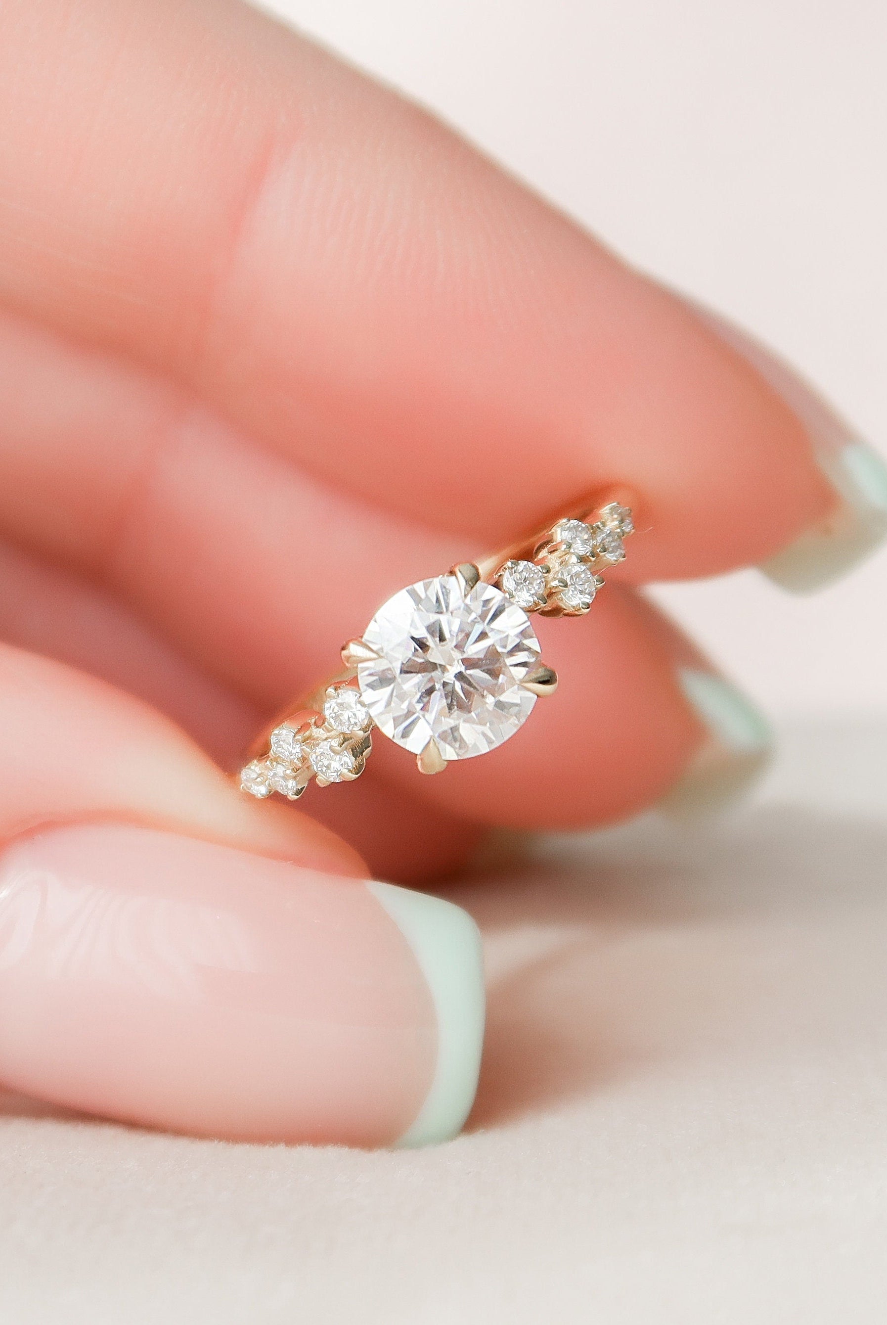 Round Moissanite Engagement Ring