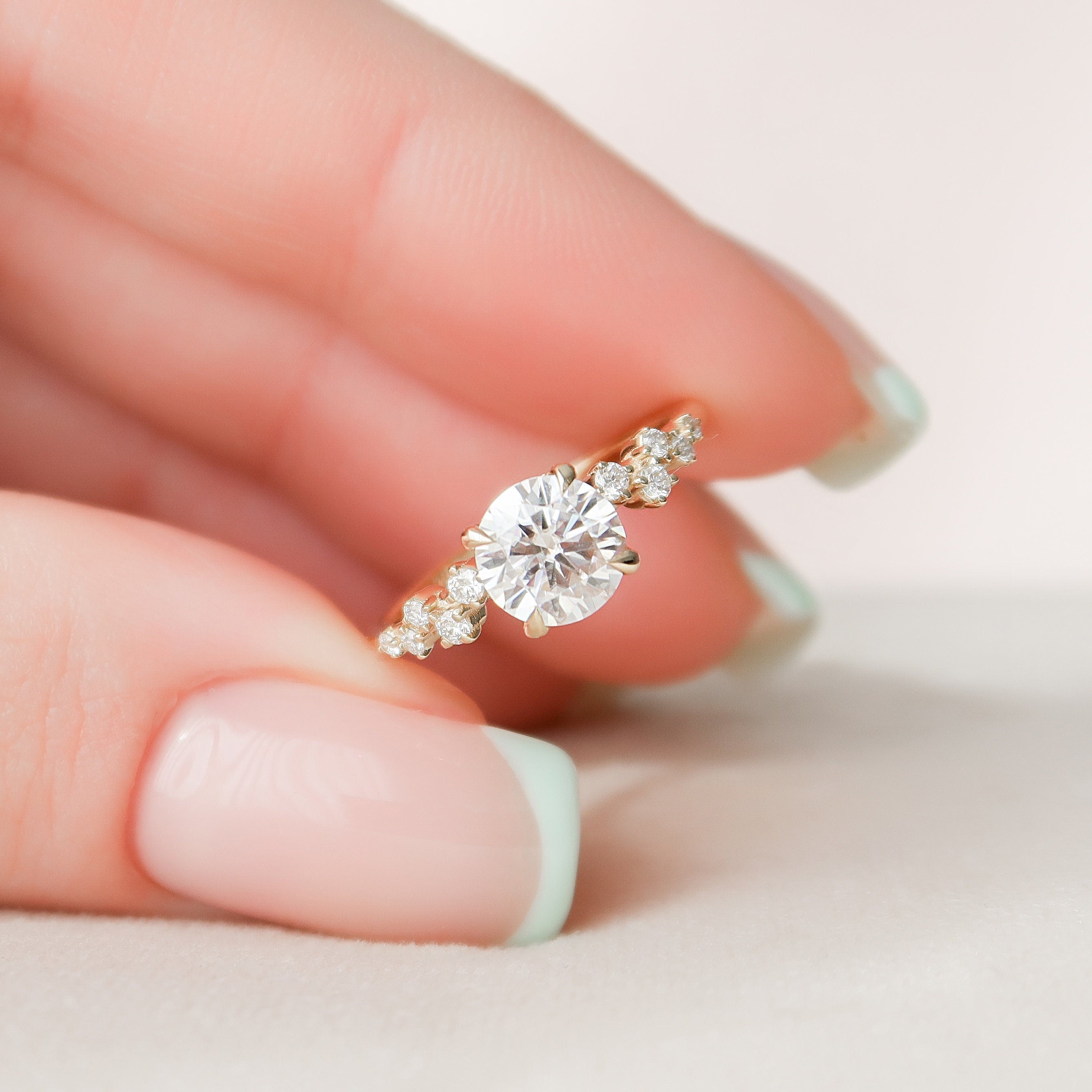 Round Moissanite Engagement Ring