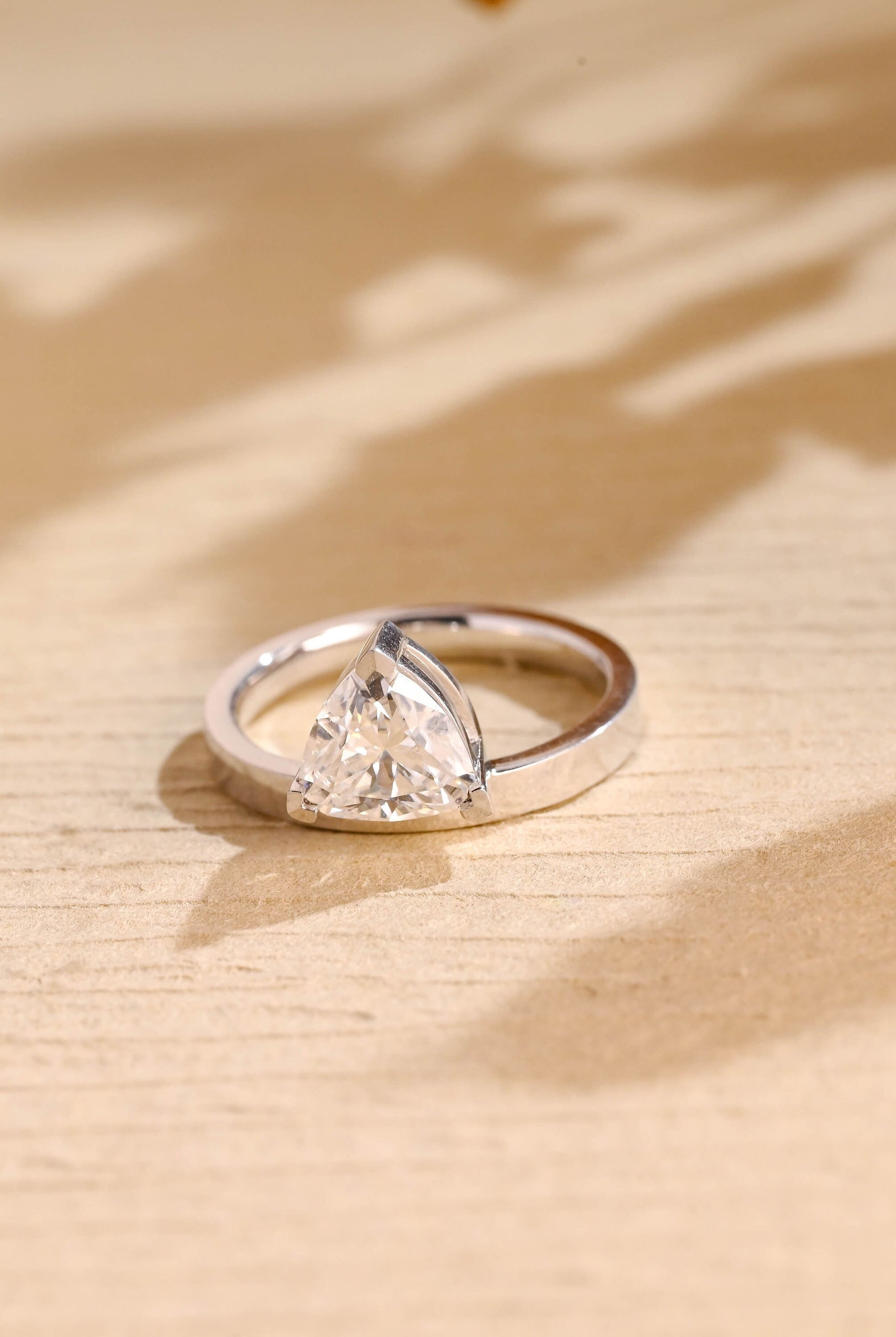 1 Carat Trillion Cut Moissanite Ring