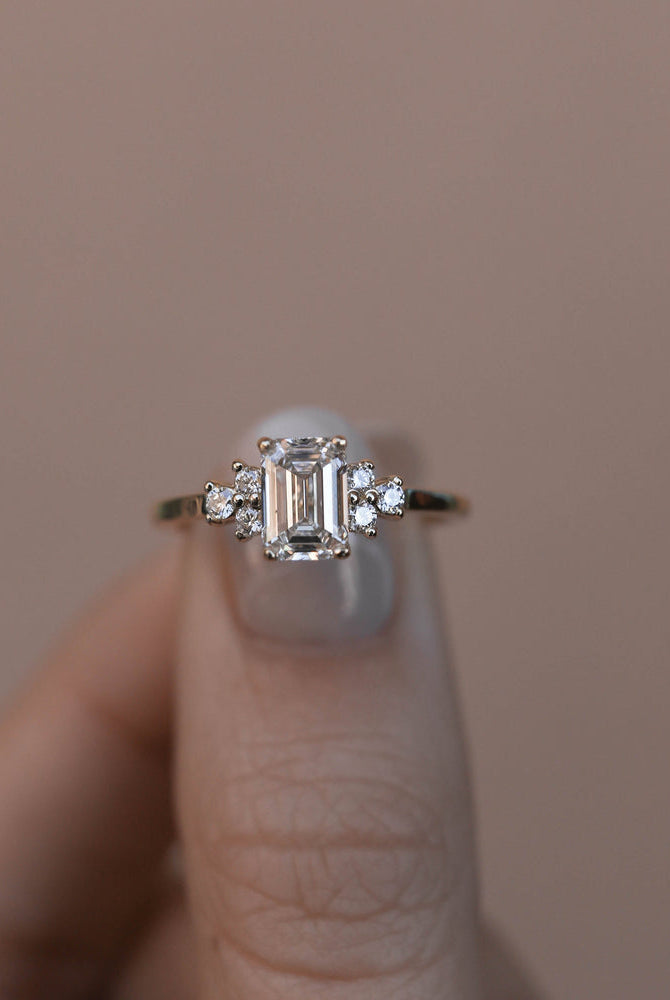 Emerald Cut Moissanite Ring