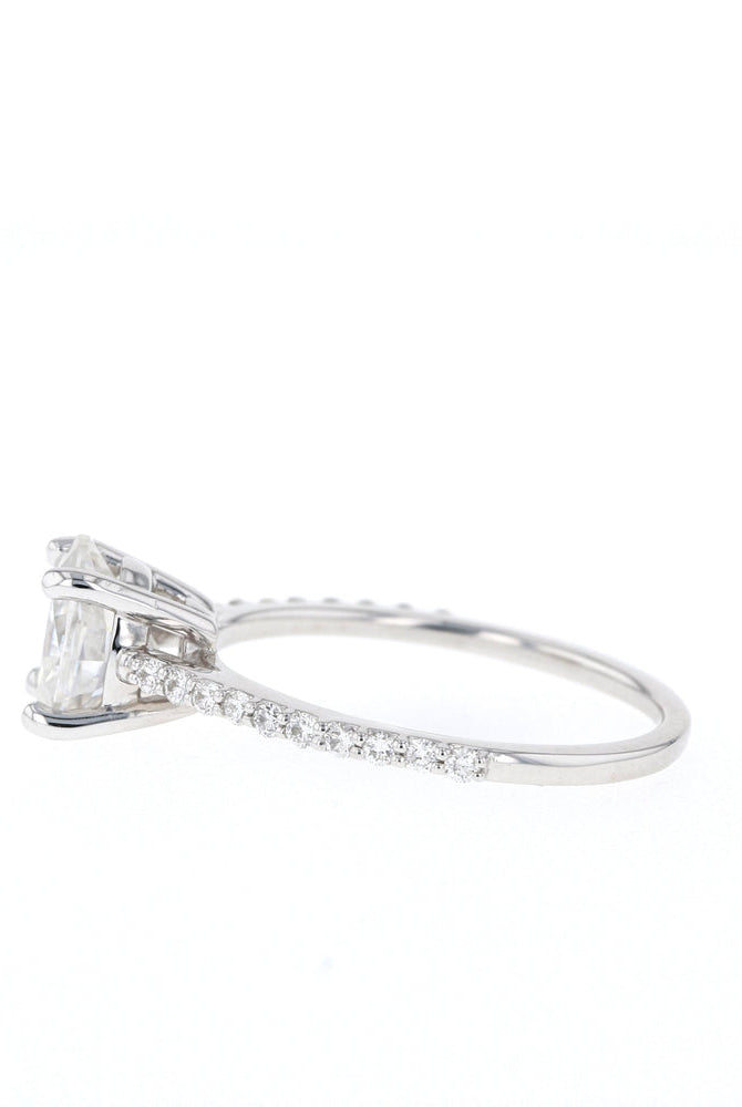 Oval Pavé Moissanite Engagement Ring – 1.20CT