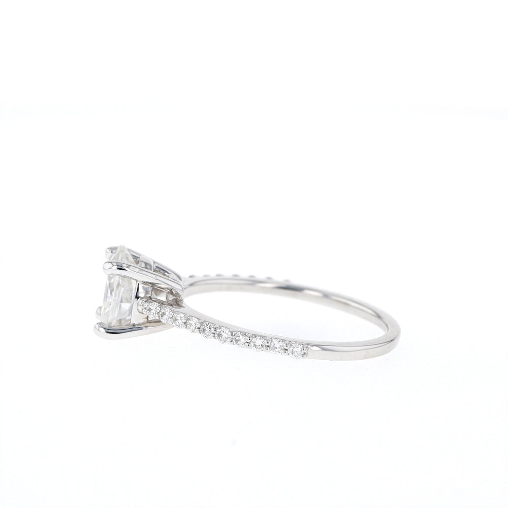 Oval Pavé Moissanite Engagement Ring – 1.20CT