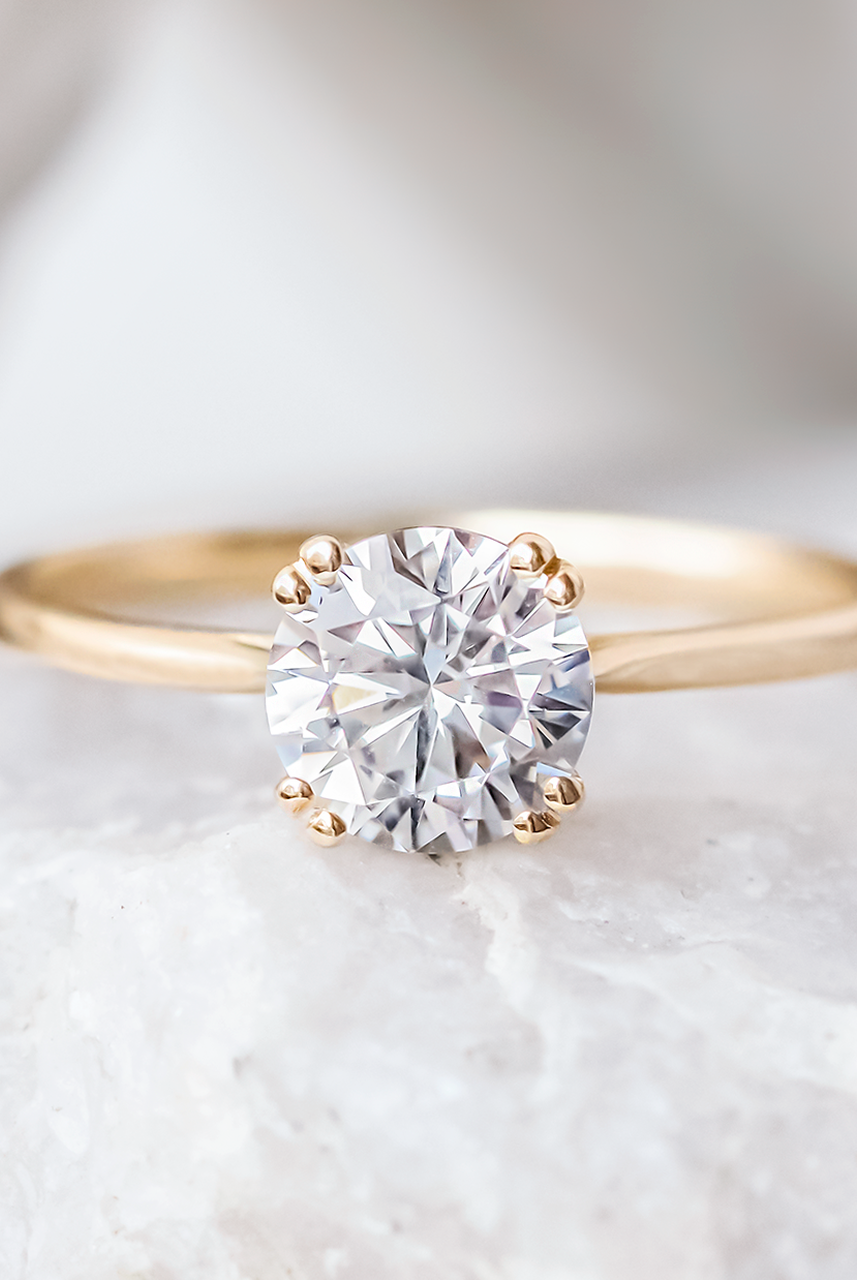 Round Moissanite Engagement Ring
