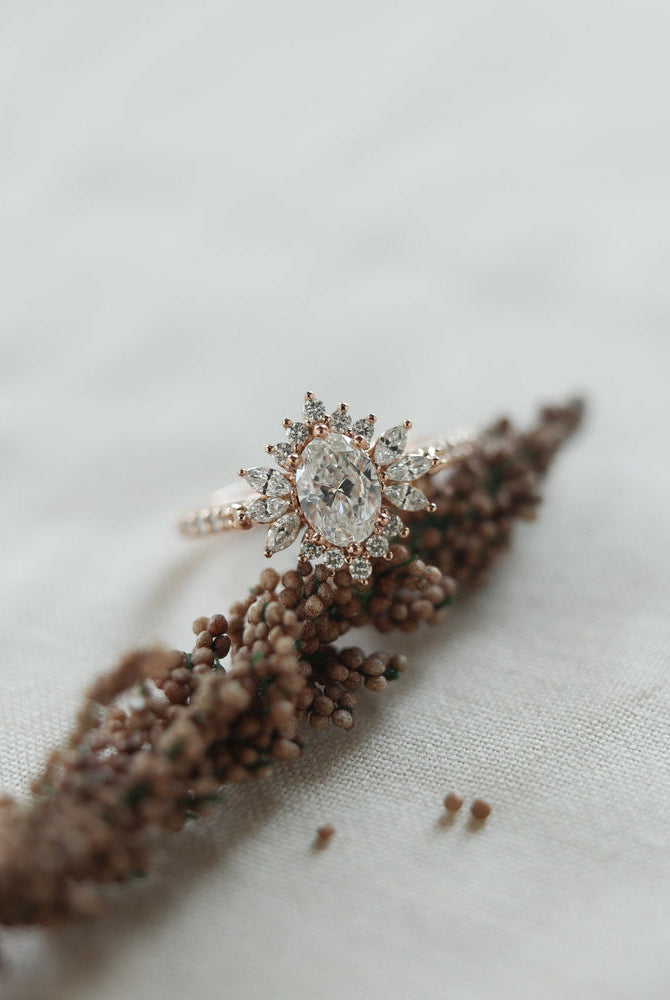 Unique Moissanite Engagement Ring