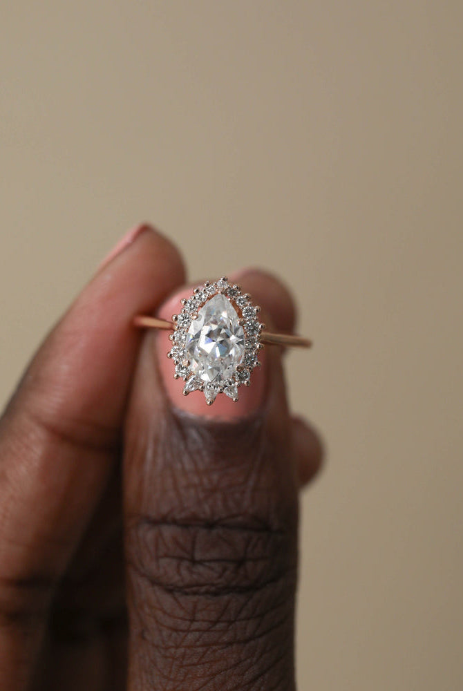 Pear Cut Moissanite Ring