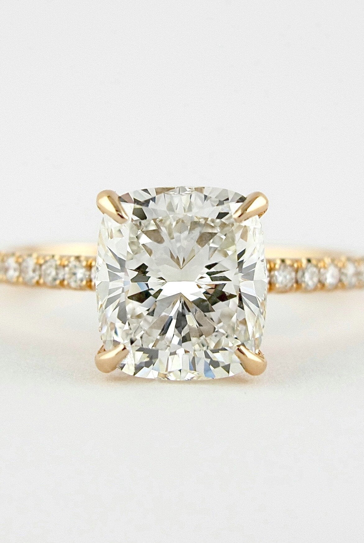 Hidden Halo Cushion Ring