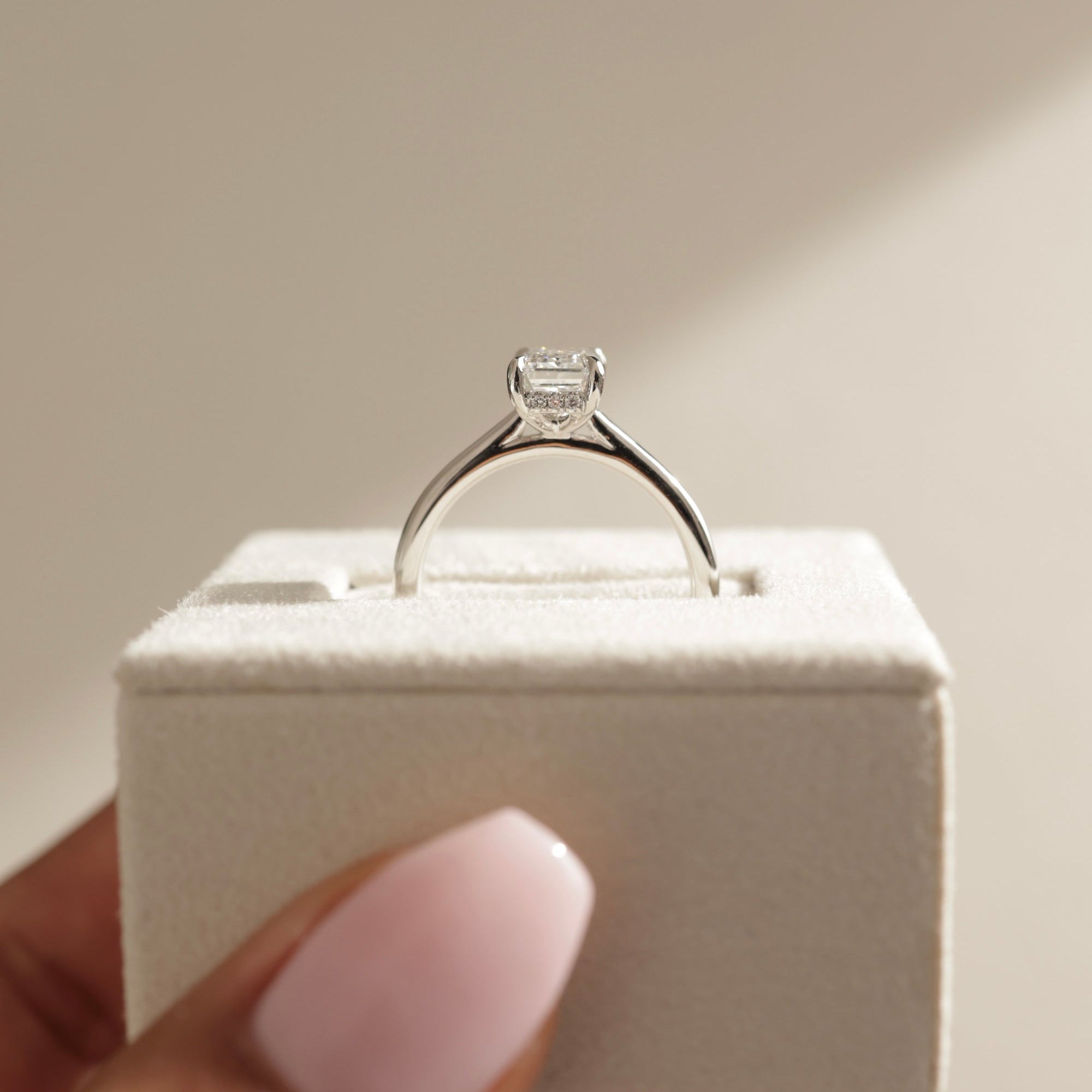 hidden halo engagement ring, hidden halo diamond ring, gold hidden halo ring, white gold hidden halo setting, rose gold hidden halo ring, modern hidden halo engagement ring, dainty hidden halo diamond ring,