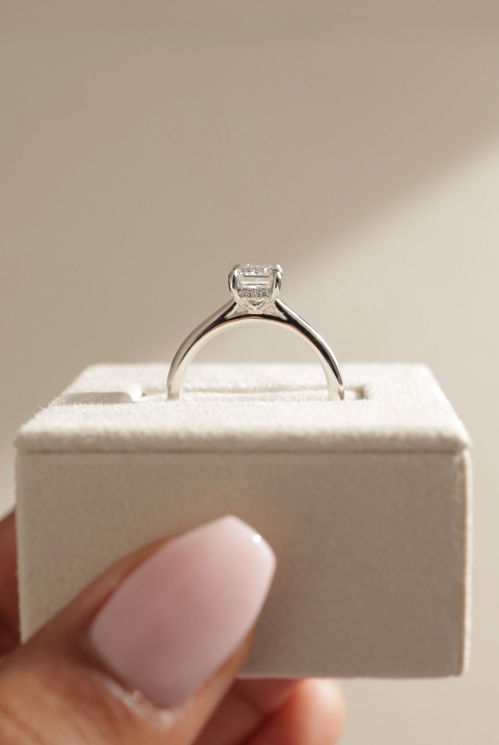 hidden halo engagement ring, hidden halo diamond ring, gold hidden halo ring, white gold hidden halo setting, rose gold hidden halo ring, modern hidden halo engagement ring, dainty hidden halo diamond ring,