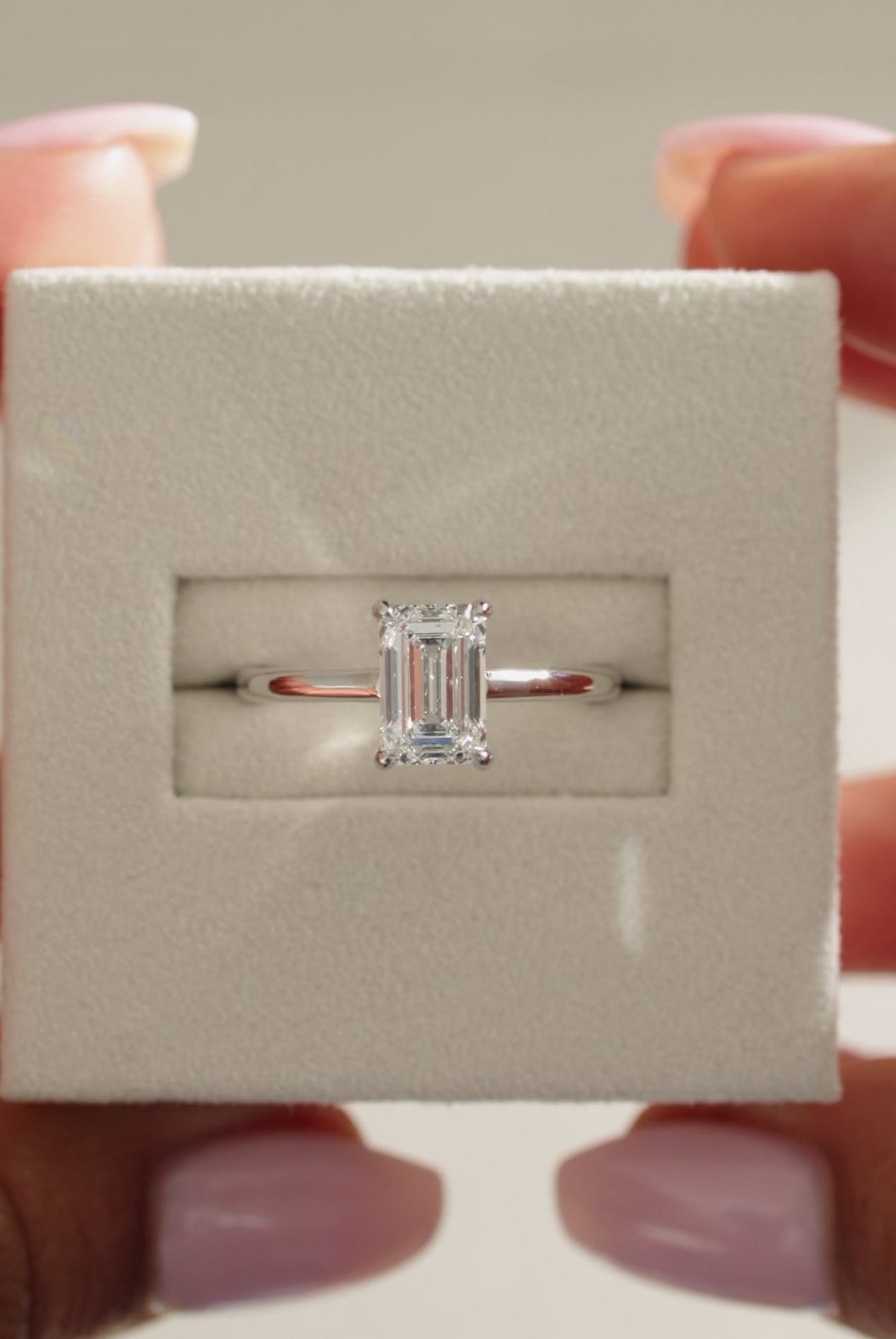 emerald cut diamond engagement ring, emerald diamond ring, gold emerald cut ring, white gold emerald diamond ring, solitaire setting engagement ring, solitaire diamond ring, gold solitaire ring, white gold solitaire engagement ring