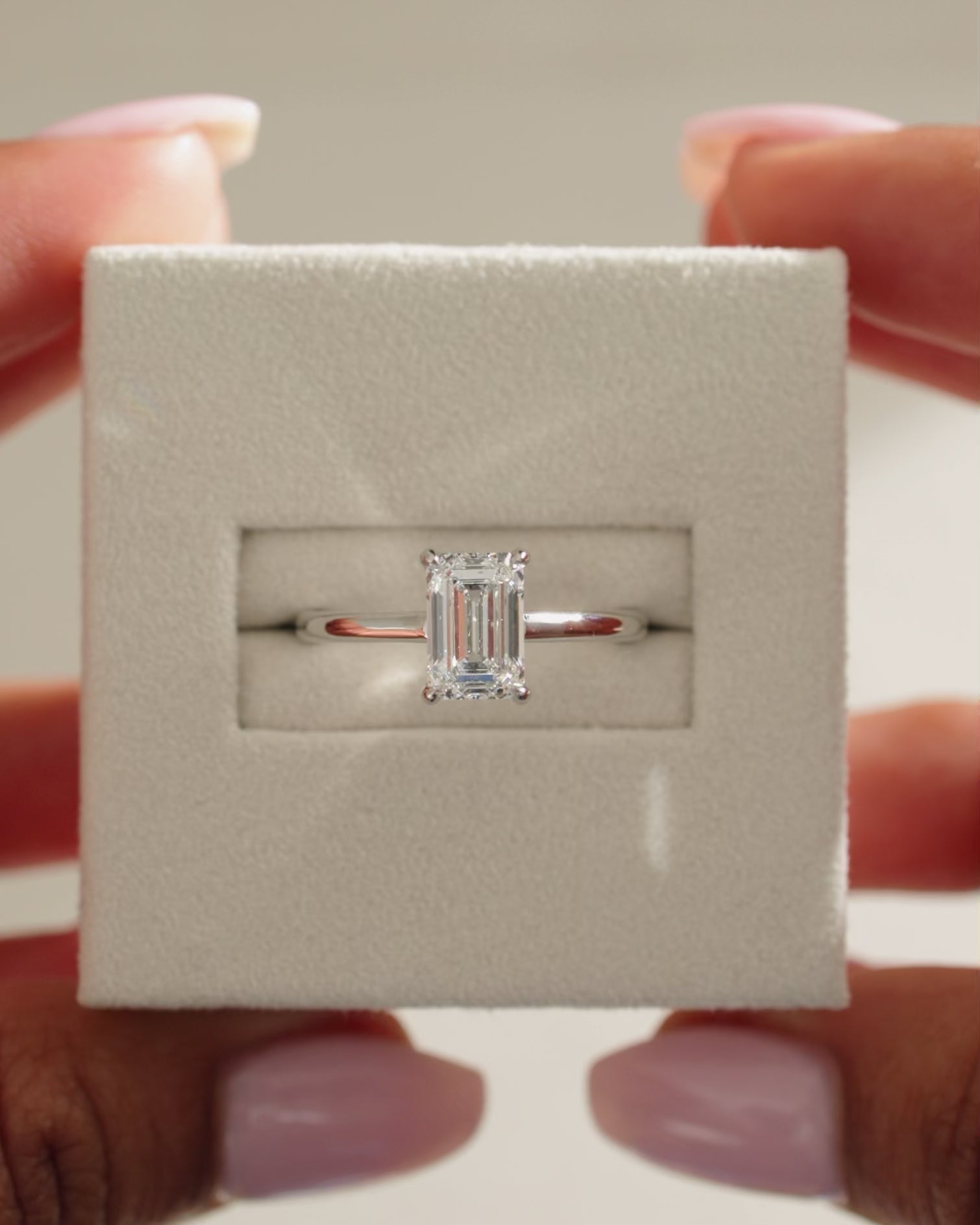 emerald cut diamond engagement ring, emerald diamond ring, gold emerald cut ring, white gold emerald diamond ring, solitaire setting engagement ring, solitaire diamond ring, gold solitaire ring, white gold solitaire engagement ring