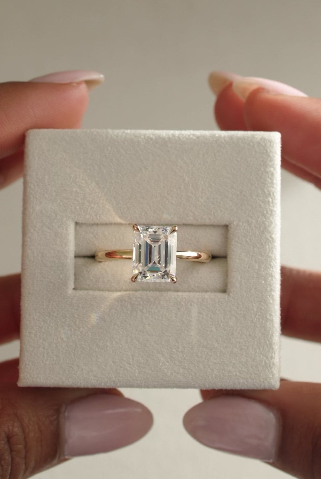1.5 Carat Emerald Cut Moissanite Ring
