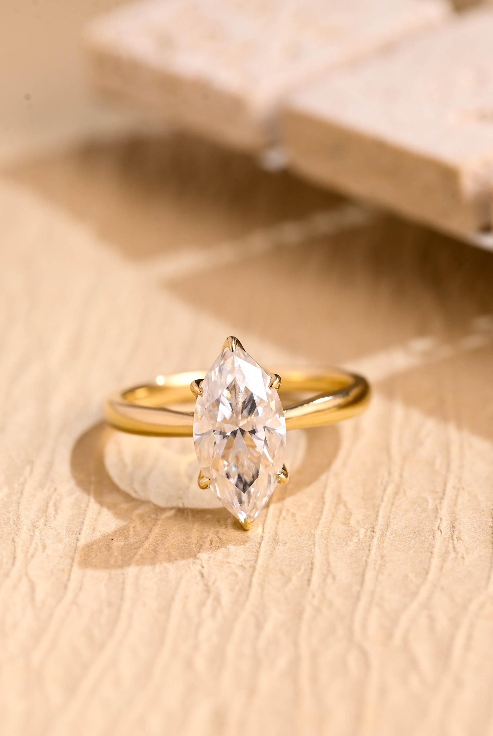 1.5 Carat Marquise Moissanite Ring
