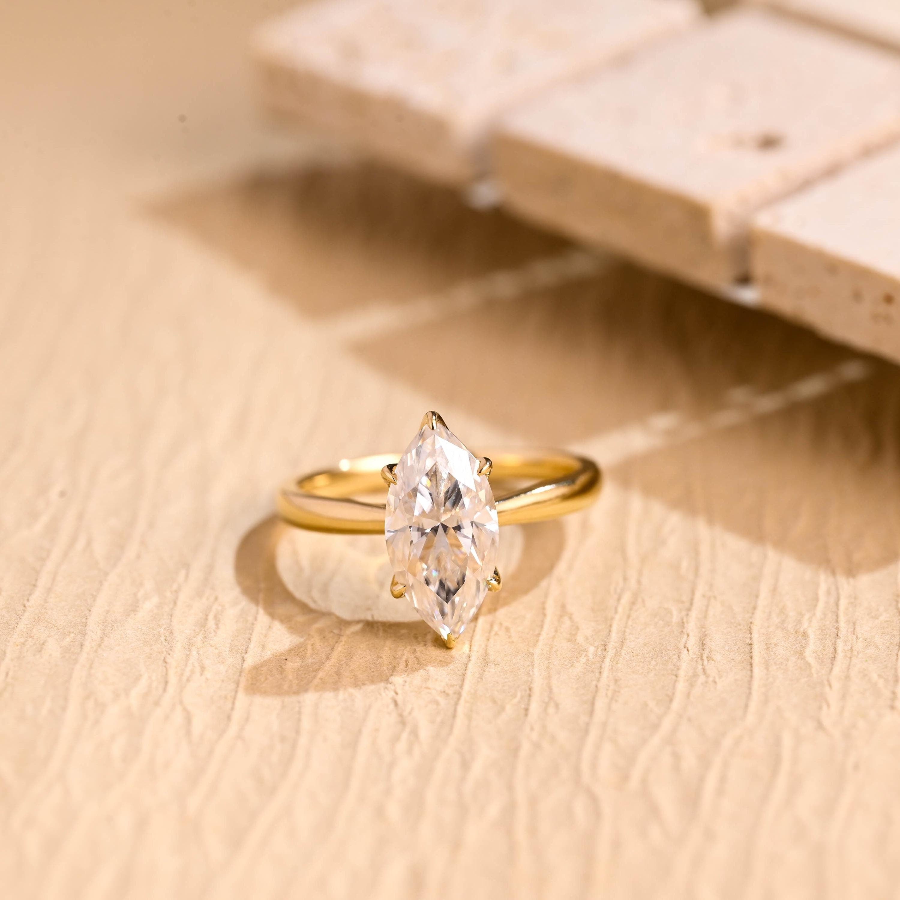 1.5 Carat Marquise Moissanite Ring