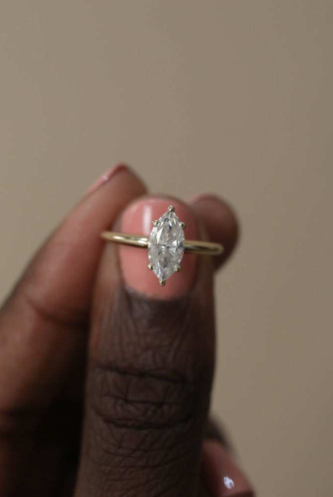 Marquise Moissanite Engagement Ring