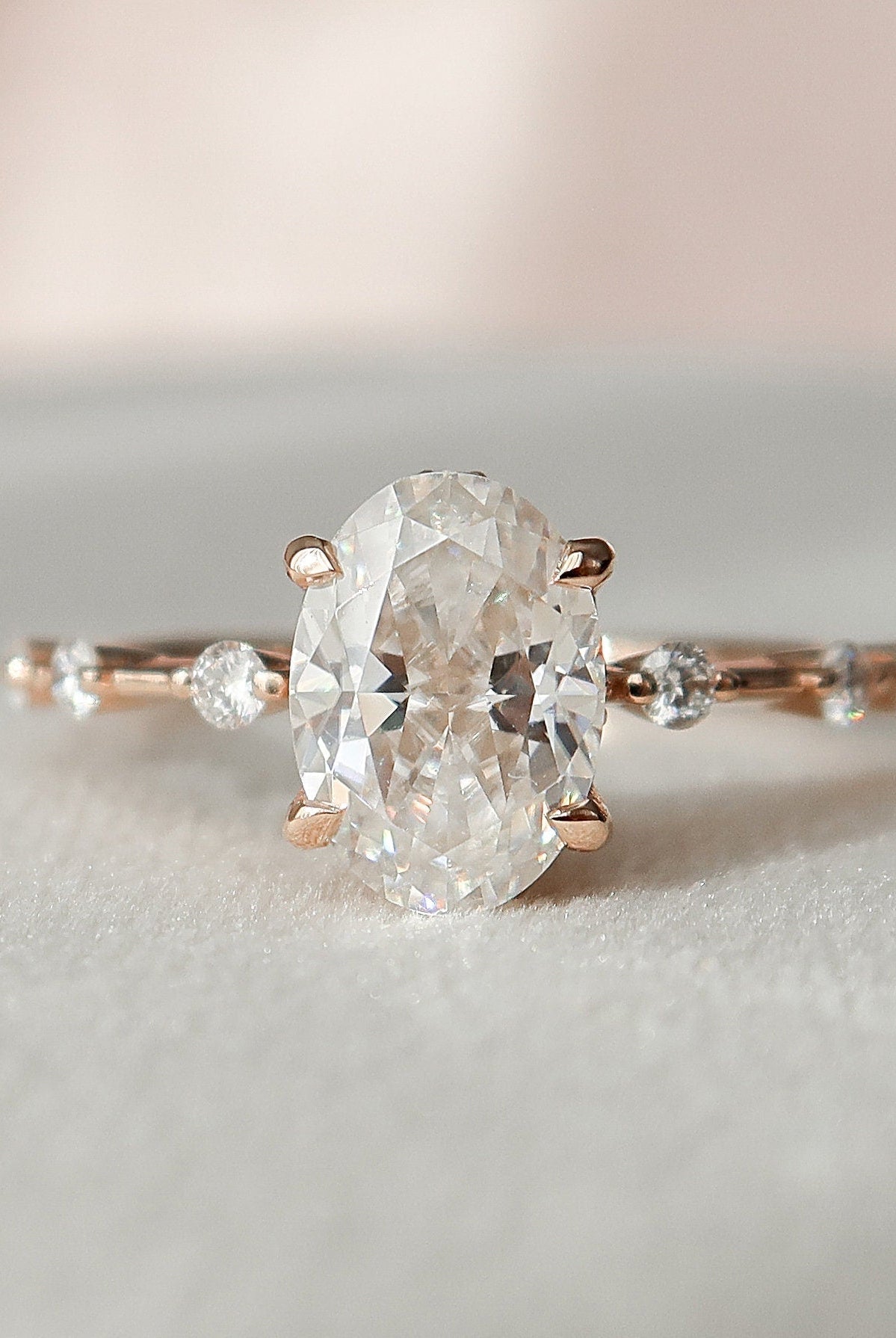 Pave Band Moissanite Ring