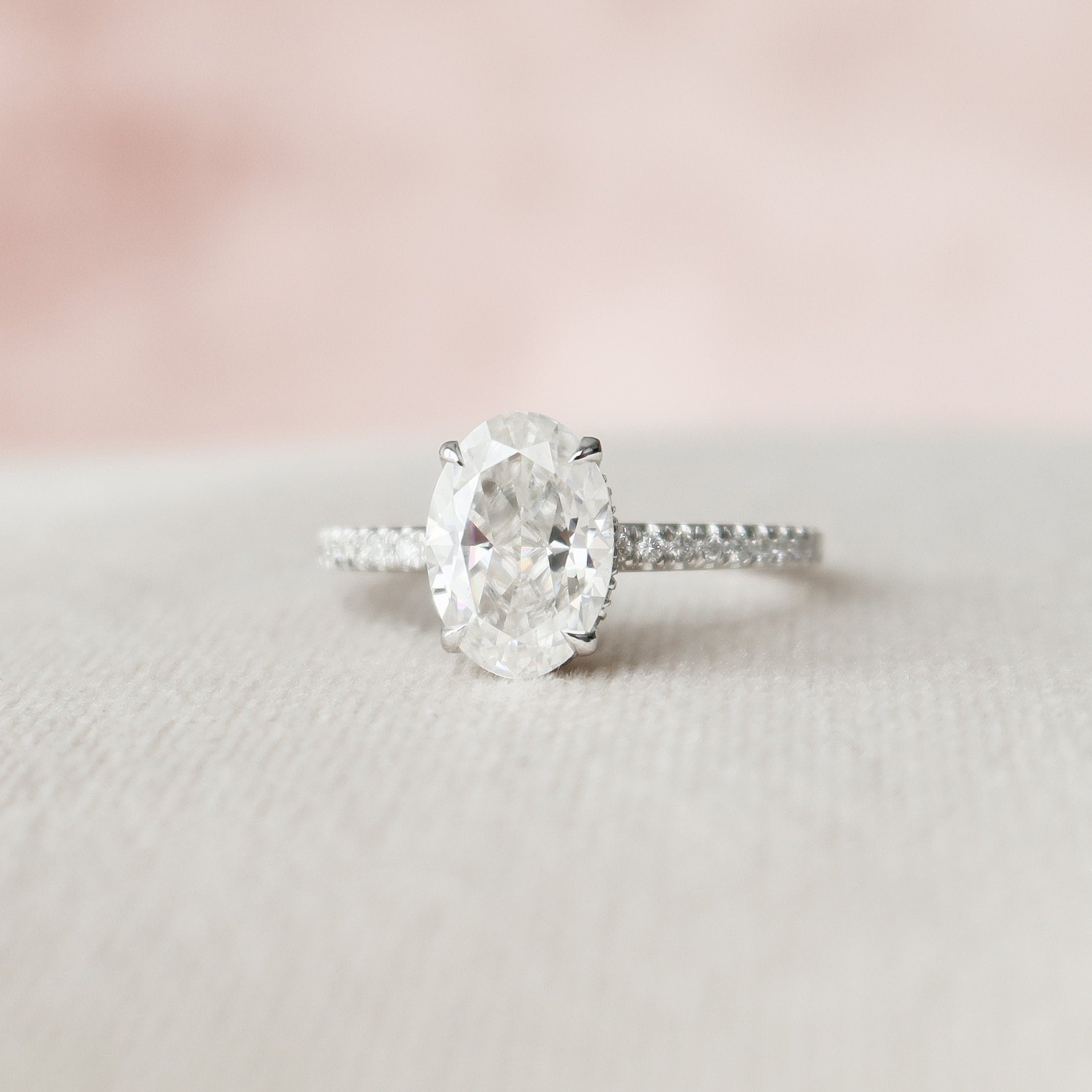 Oval Pave Engagement Ring