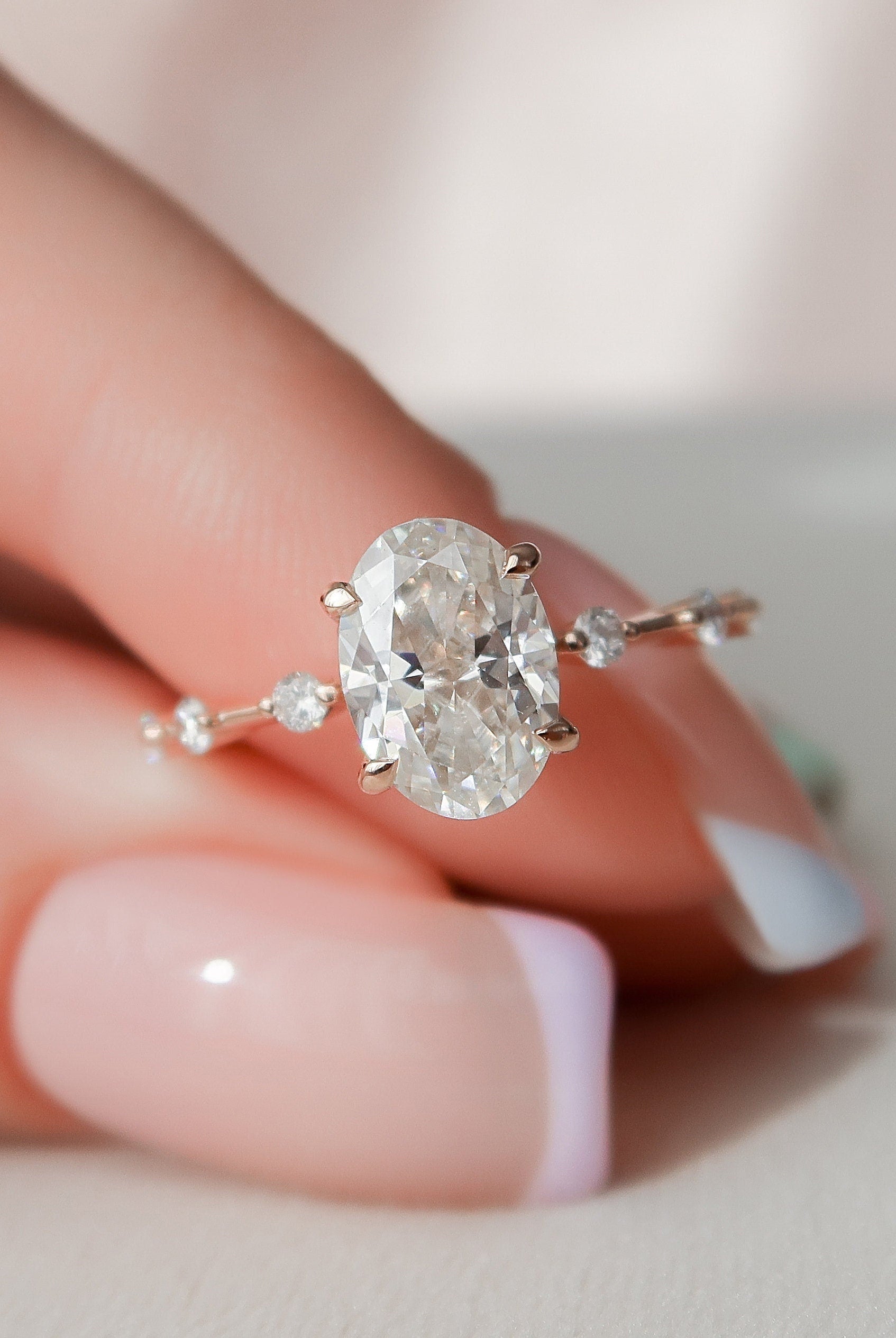 Oval Moissanite Engagement Ring
