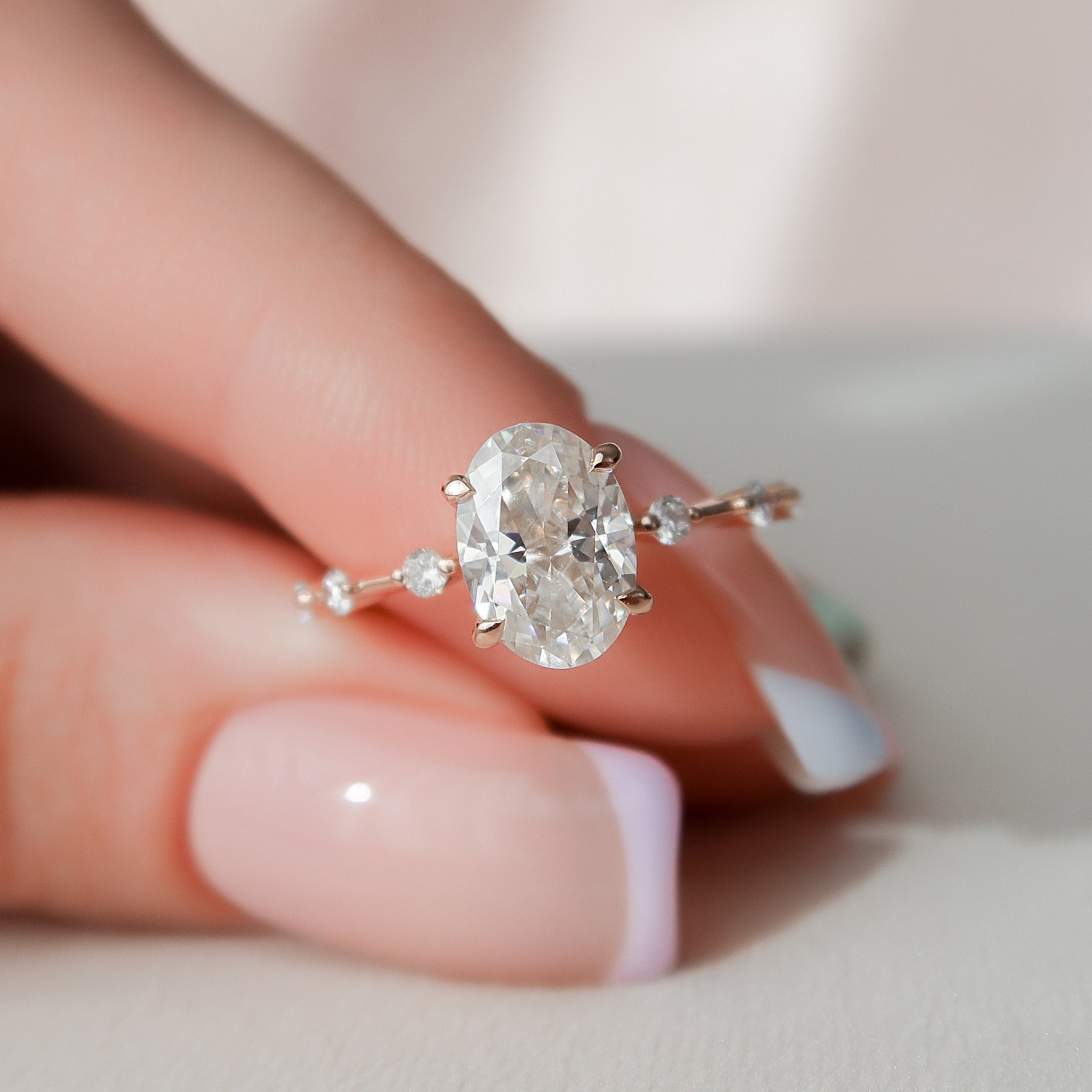Oval Moissanite Engagement Ring