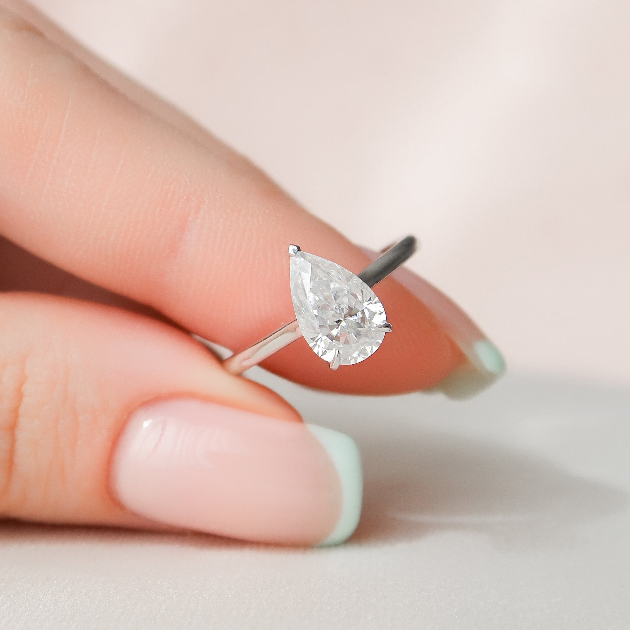 1.50CT Pear Moissanite Ring