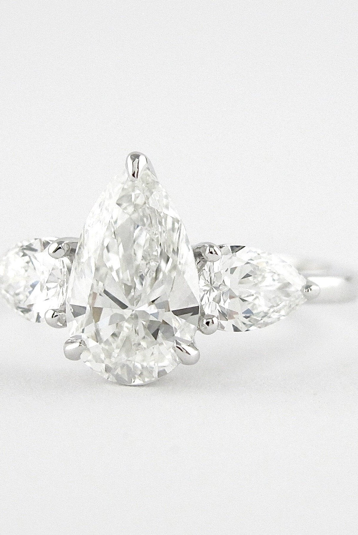 Pear Cut Moissanite Engagement Ring