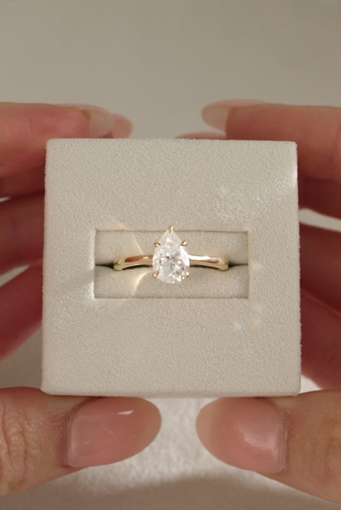 1.50CT pear cut moissanite ring, pear cut solitaire engagement ring, solitaire moissanite diamond ring, pear shaped moissanite ring, 1.50 carat moissanite solitaire ring