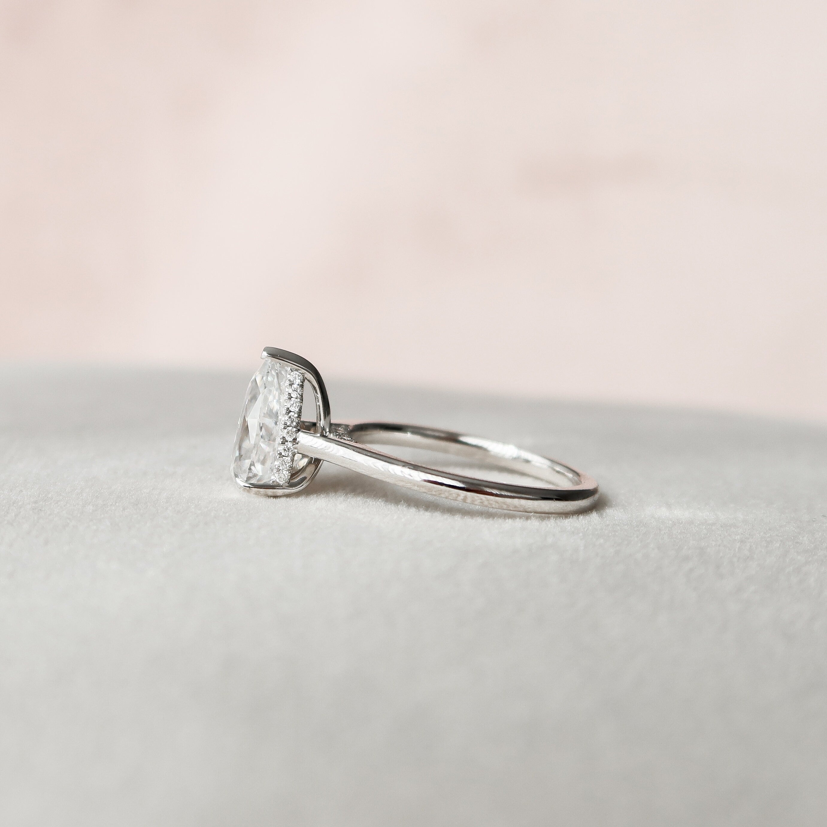 Pear Moissanite Diamond Ring