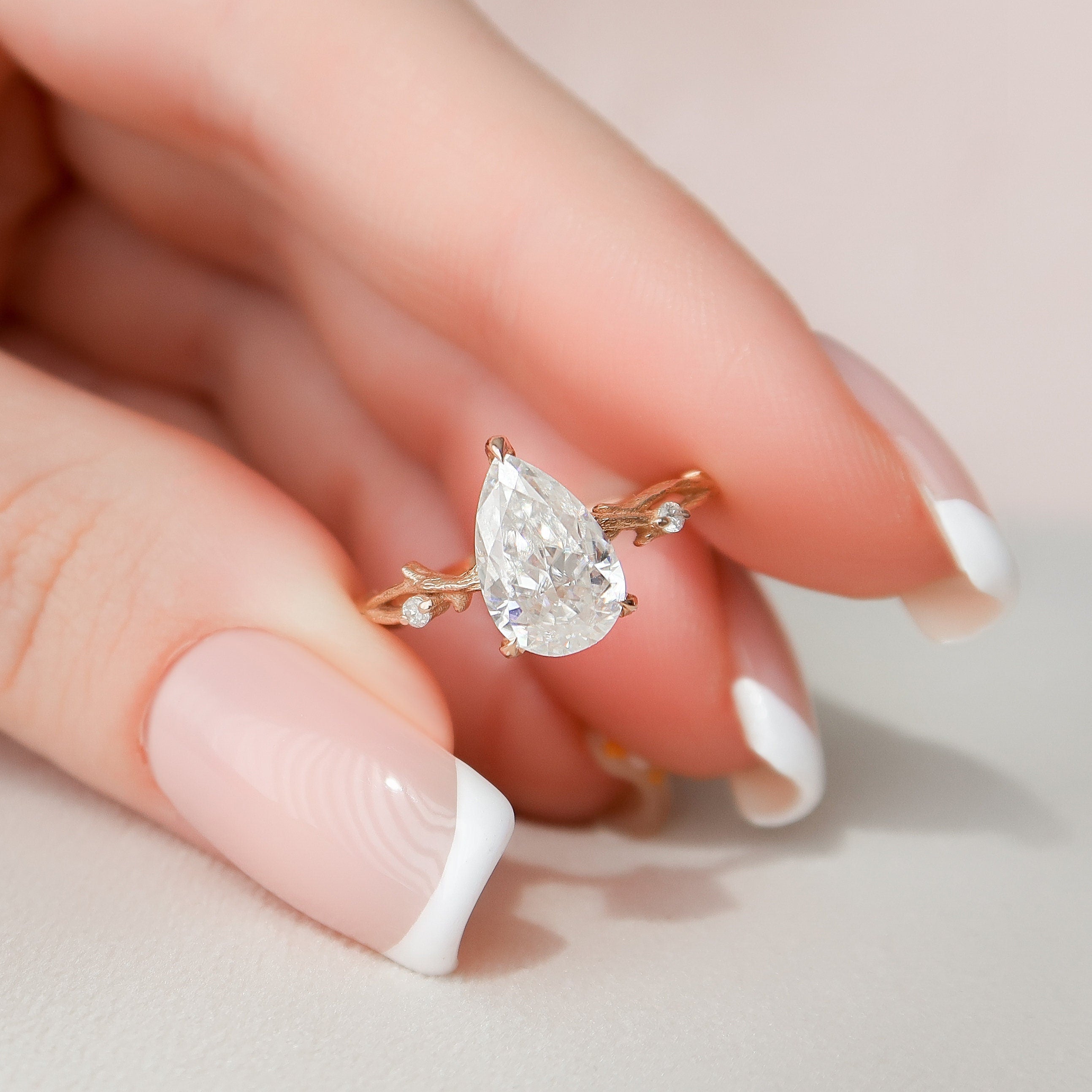 1.50CT Pear Moissanite Ring