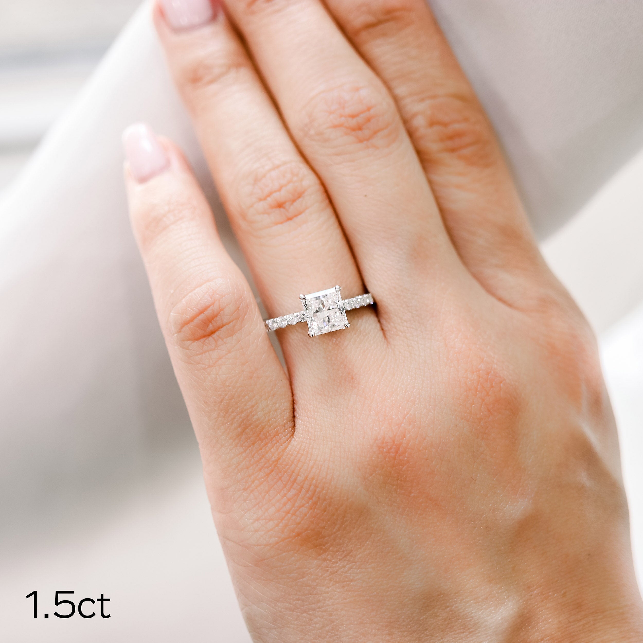 Princess Cut Moissanite Ring