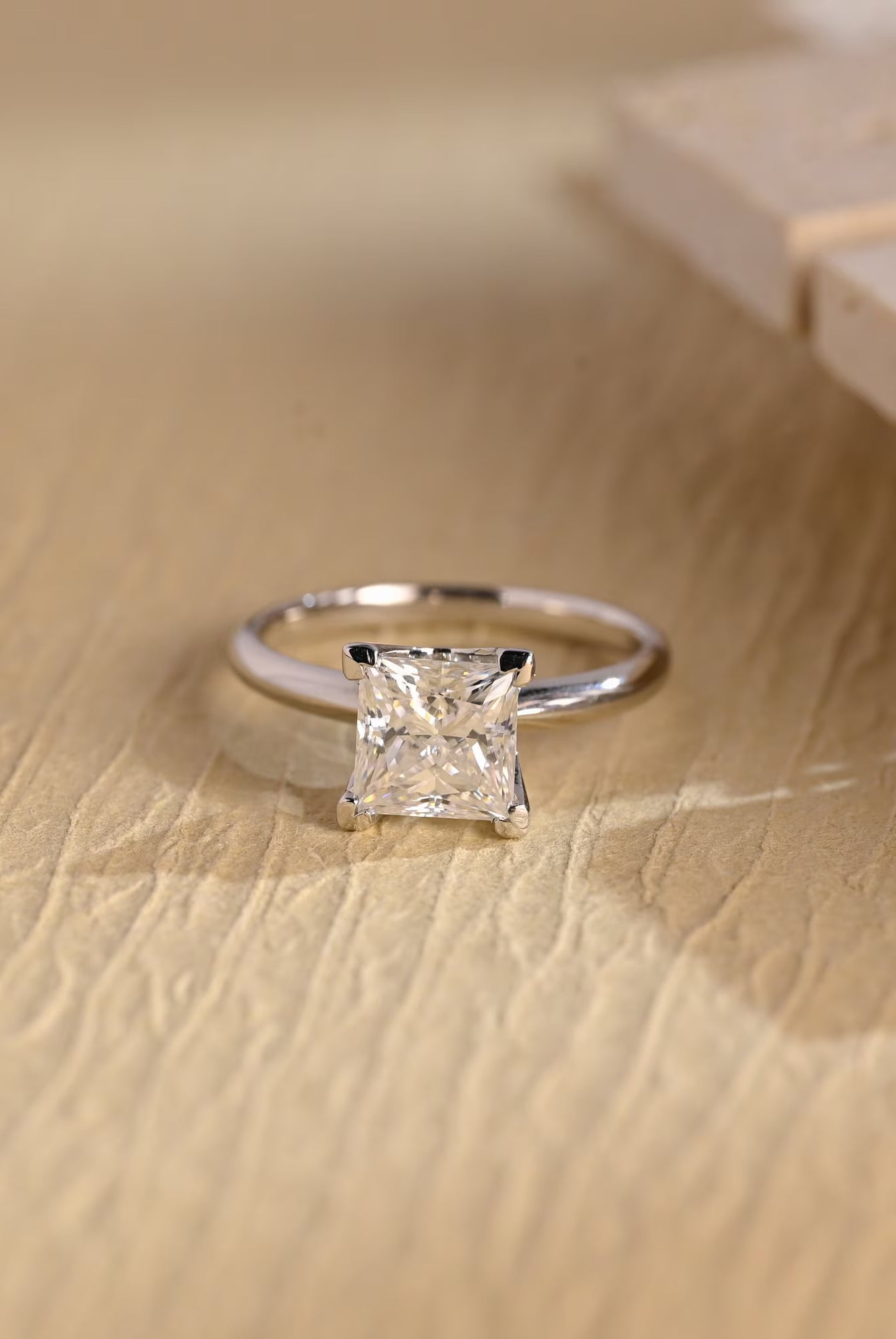 1.5 Carat Princess Cut Moissanite Ring