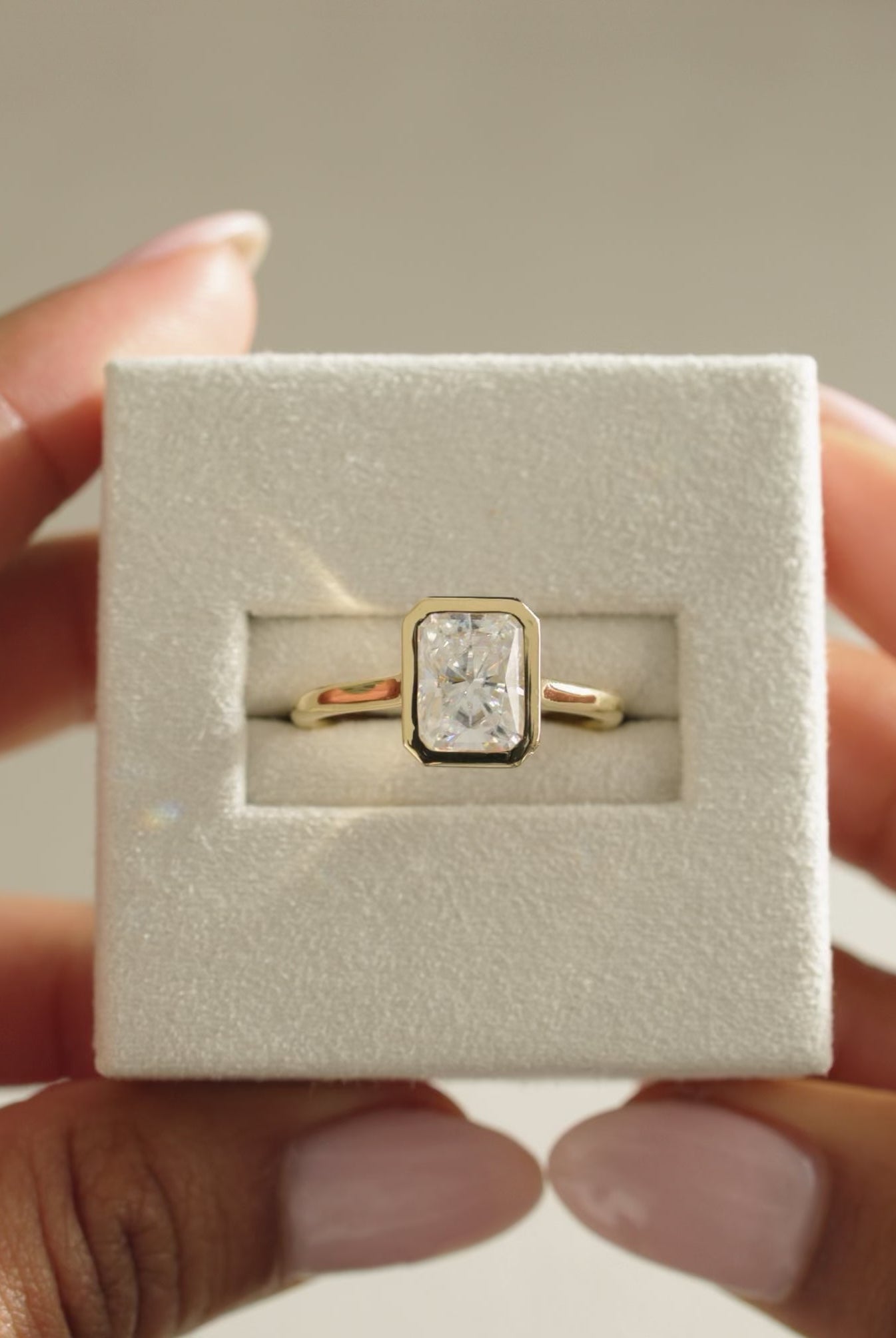 1.50CT radiant cut moissanite ring, radiant cut bezel setting ring, bezel set moissanite engagement ring, solitaire moissanite radiant ring, radiant cut moissanite for her, 1.50 carat moissanite ring, bezel setting engagement ring, radiant moissanite solitaire ring, elegant radiant cut ring, modern bezel moissanite ring