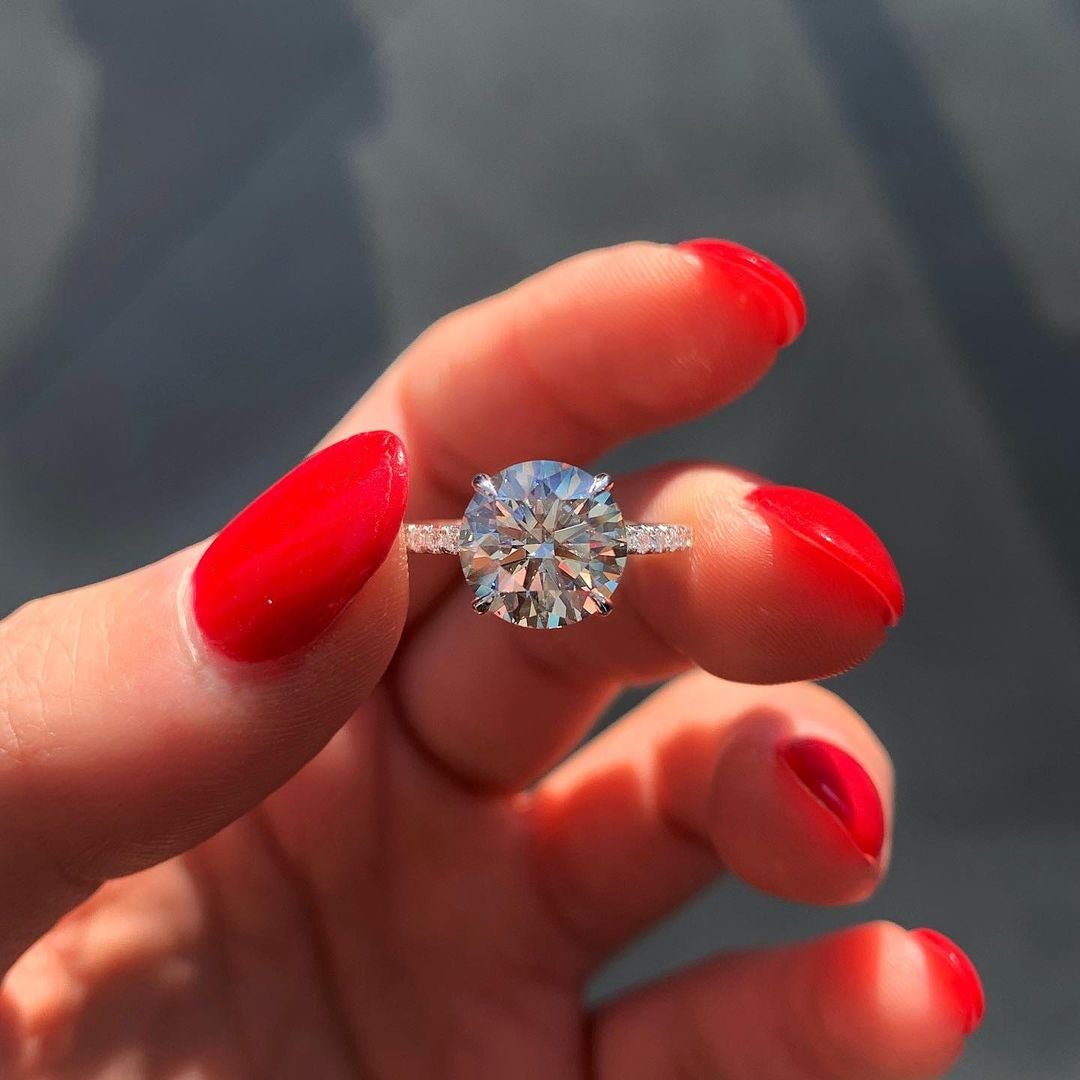 Round Pave Engagement Ring