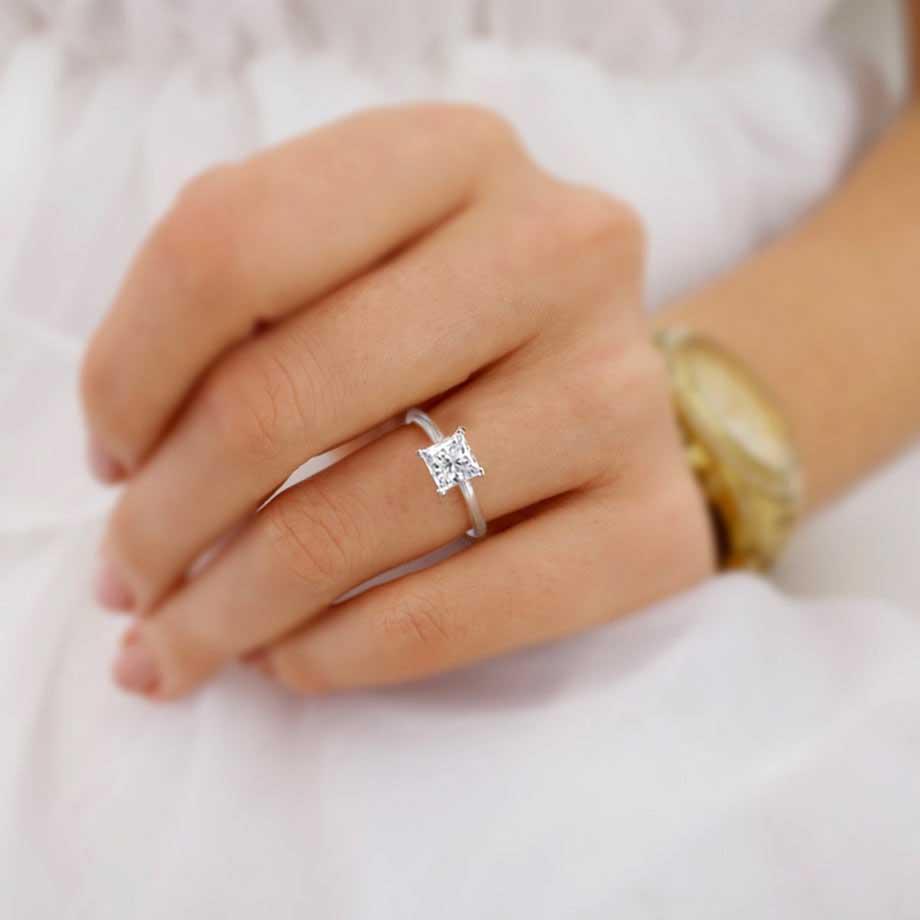 Princess Cut Moissanite Ring