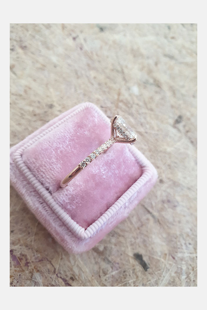Hidden Halo Oval Engagement Ring