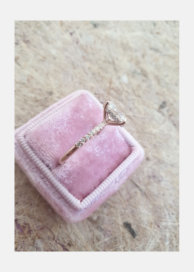 Hidden Halo Oval Engagement Ring
