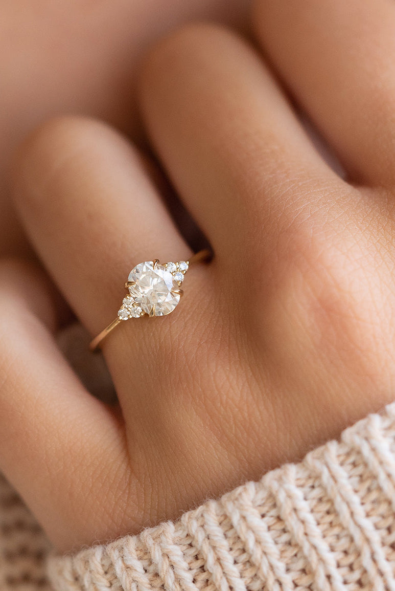 1.50ct Elongated Oval Moissanite Ring