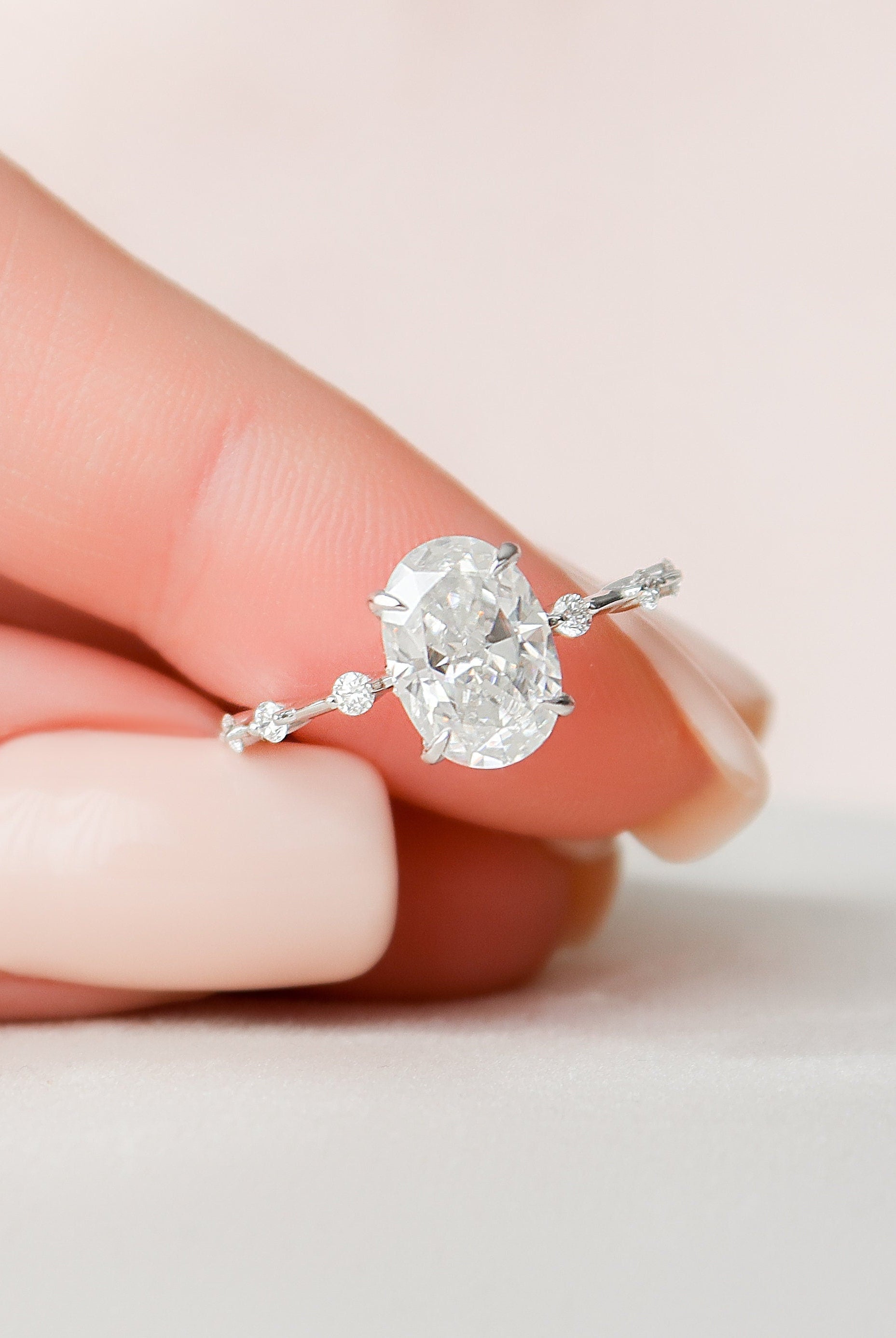 Oval Moissanite Engagement Ring